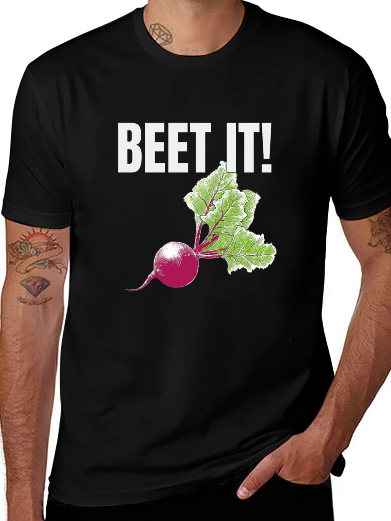 Variant 5 of Beet It! Funny Vegetable Graphic T-Shirt
