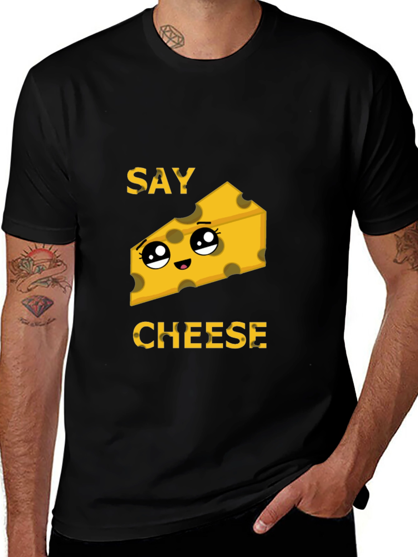 Say Cheese T-Shirt - Cute Cartoon Cheese Slice