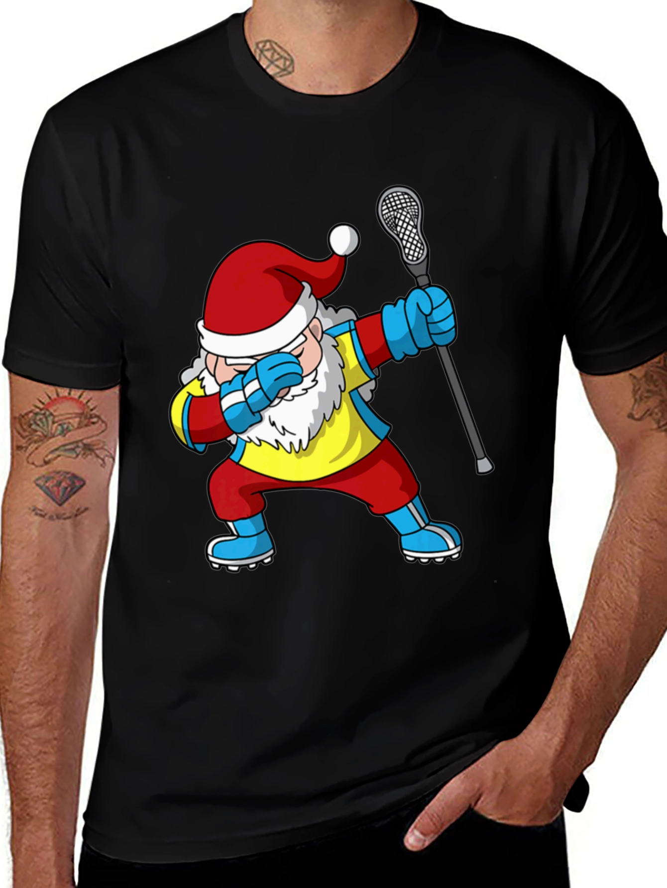 Dabbing Santa Lacrosse T-Shirt