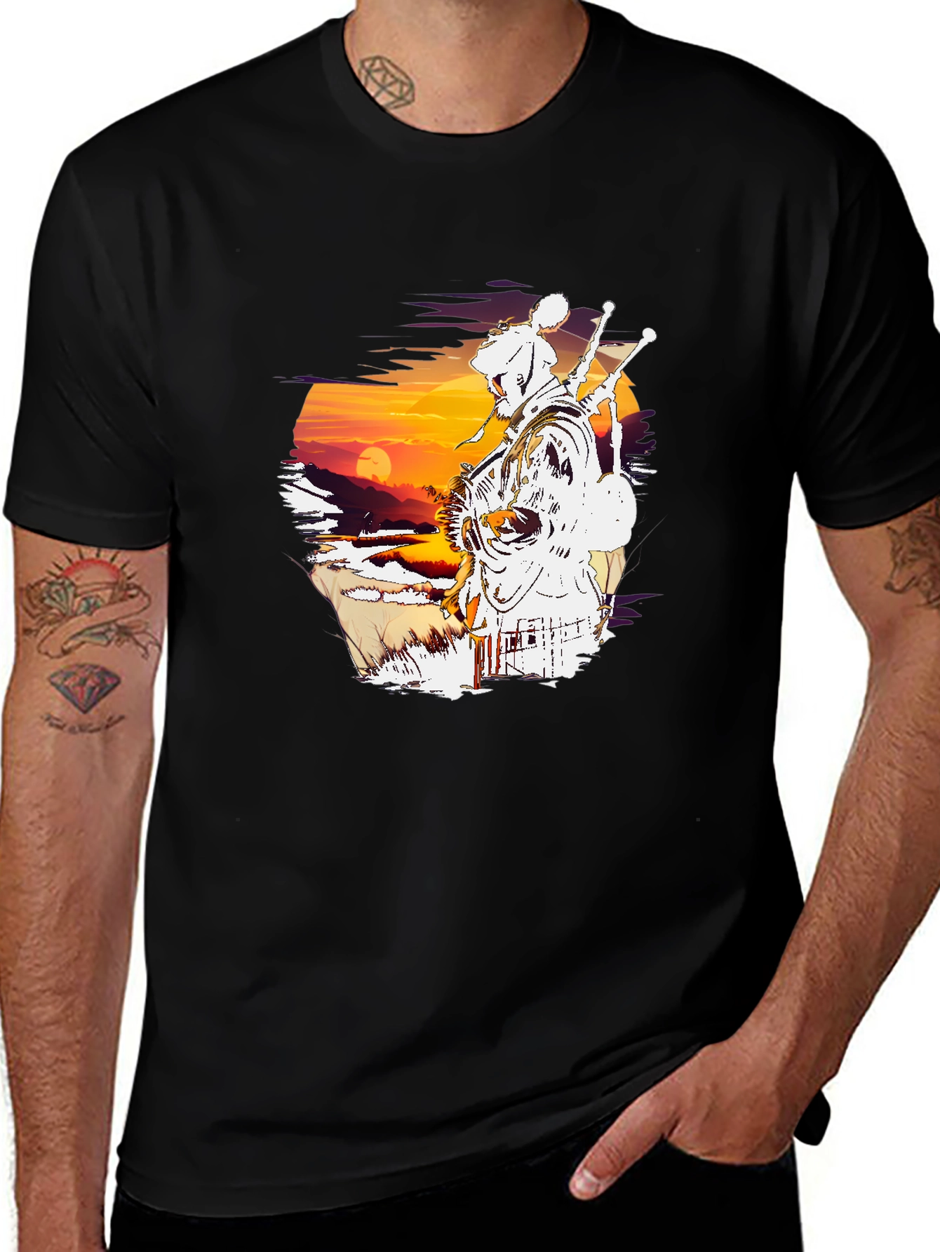 Variant 11 of Bagpiper Sunset Graphic Tee