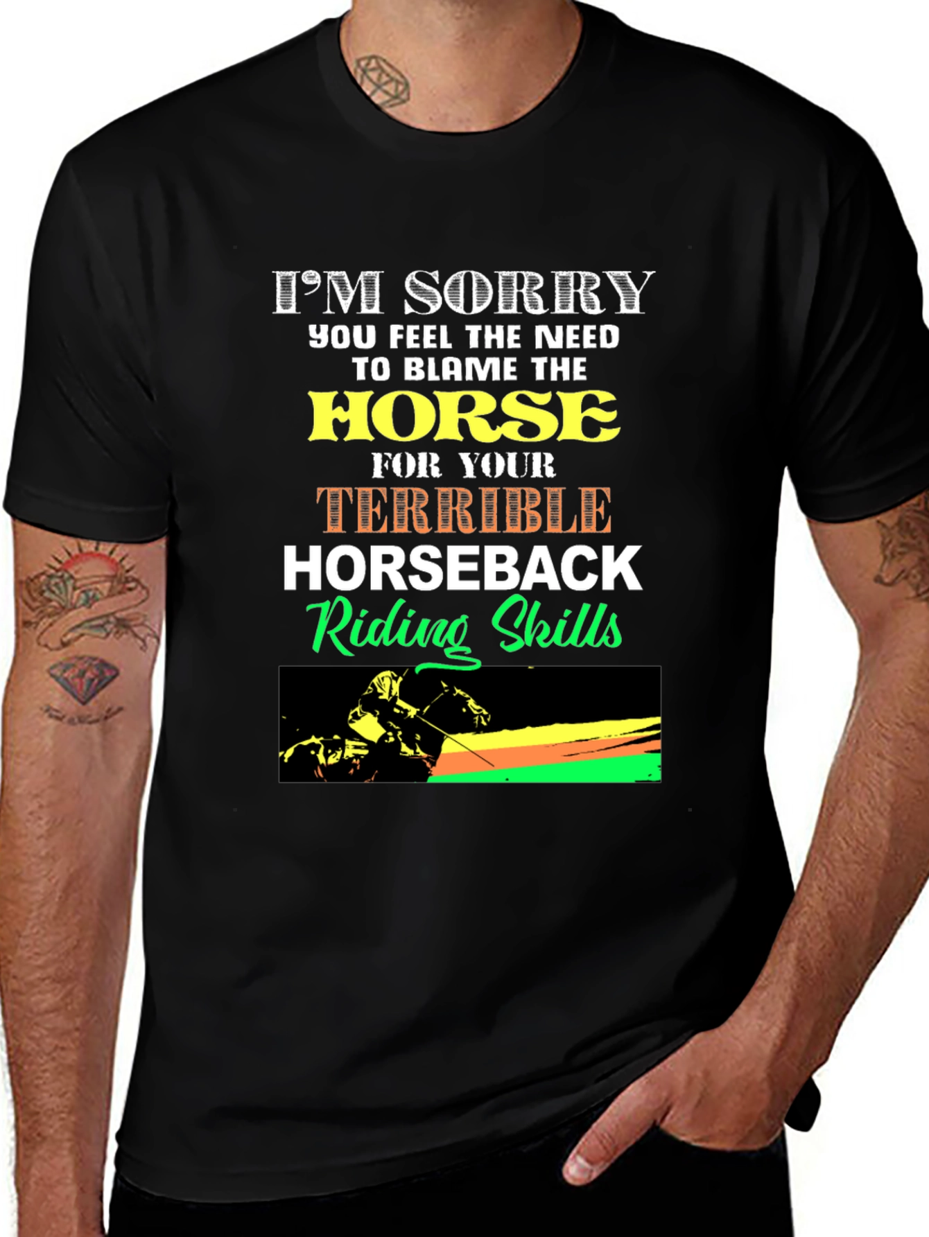 Variant 11 of Funny Horseback Riding T-Shirt