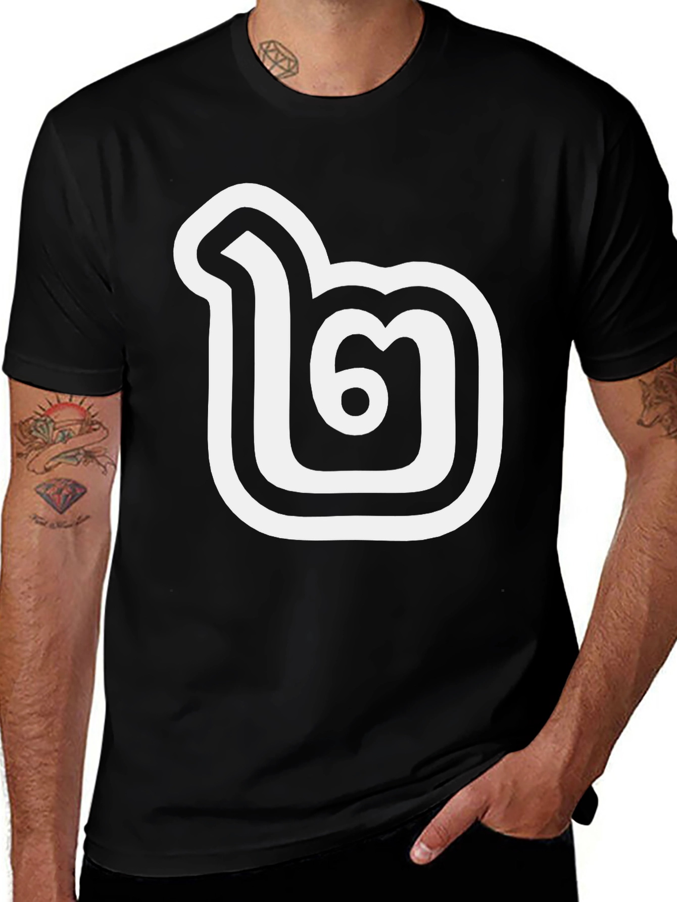 Variant 3 of Bold Thai Letter T-Shirt - Stylish Black Tee