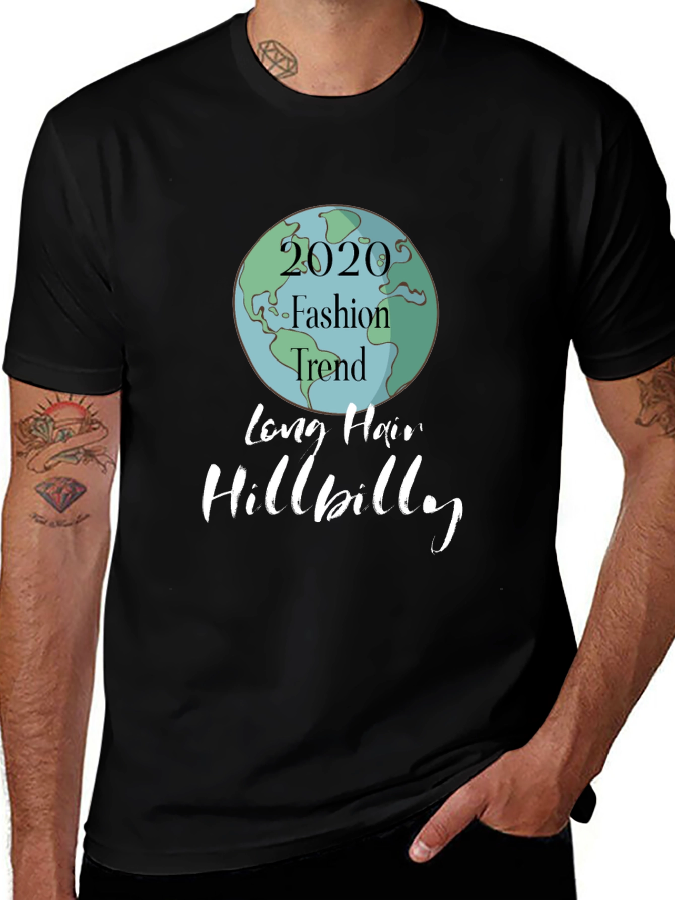 Black 2020 Fashion Trend Hillbilly Graphic Tee main image