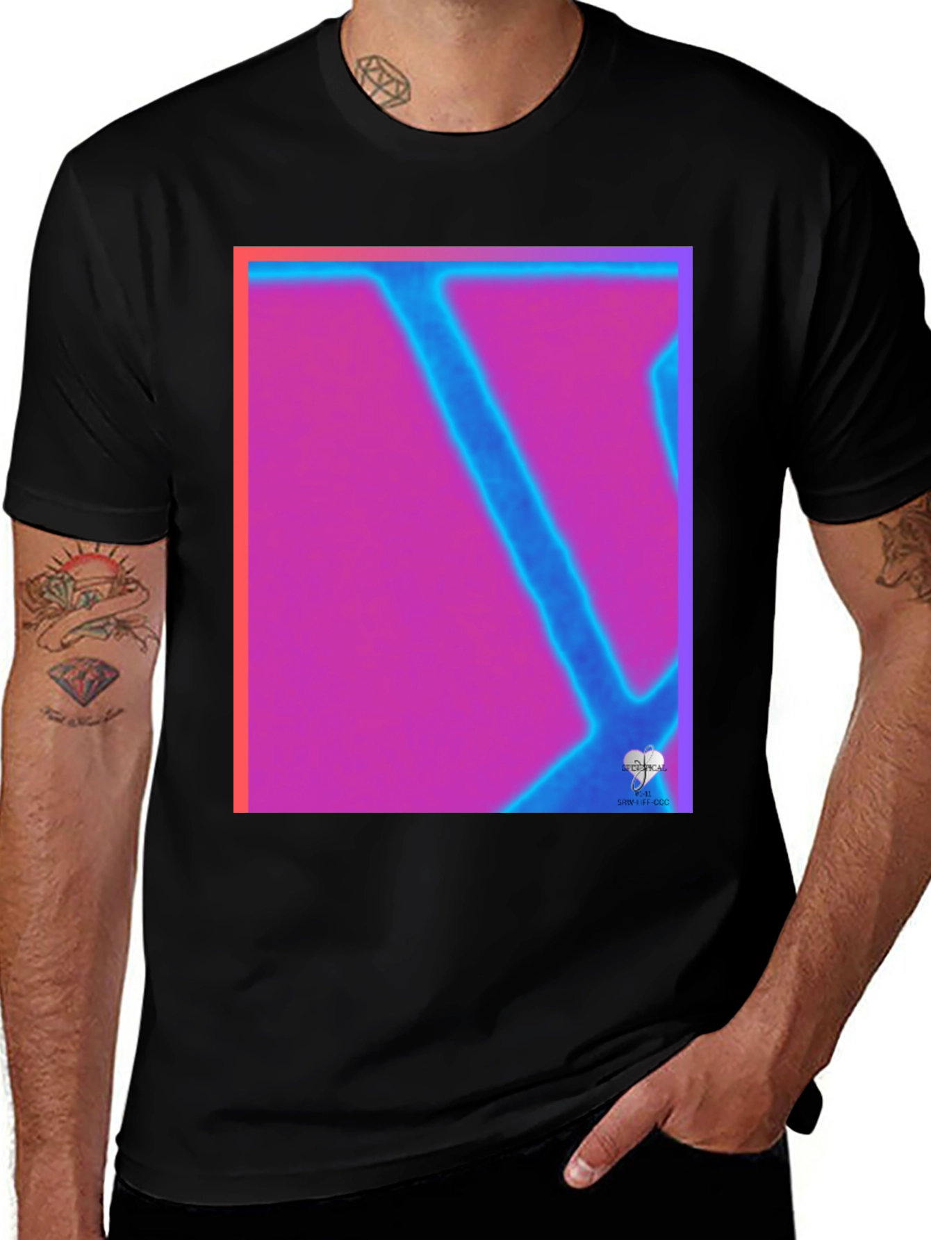 Variant 18 of Abstract Neon Graphic Tee - Modern Art T-Shirt