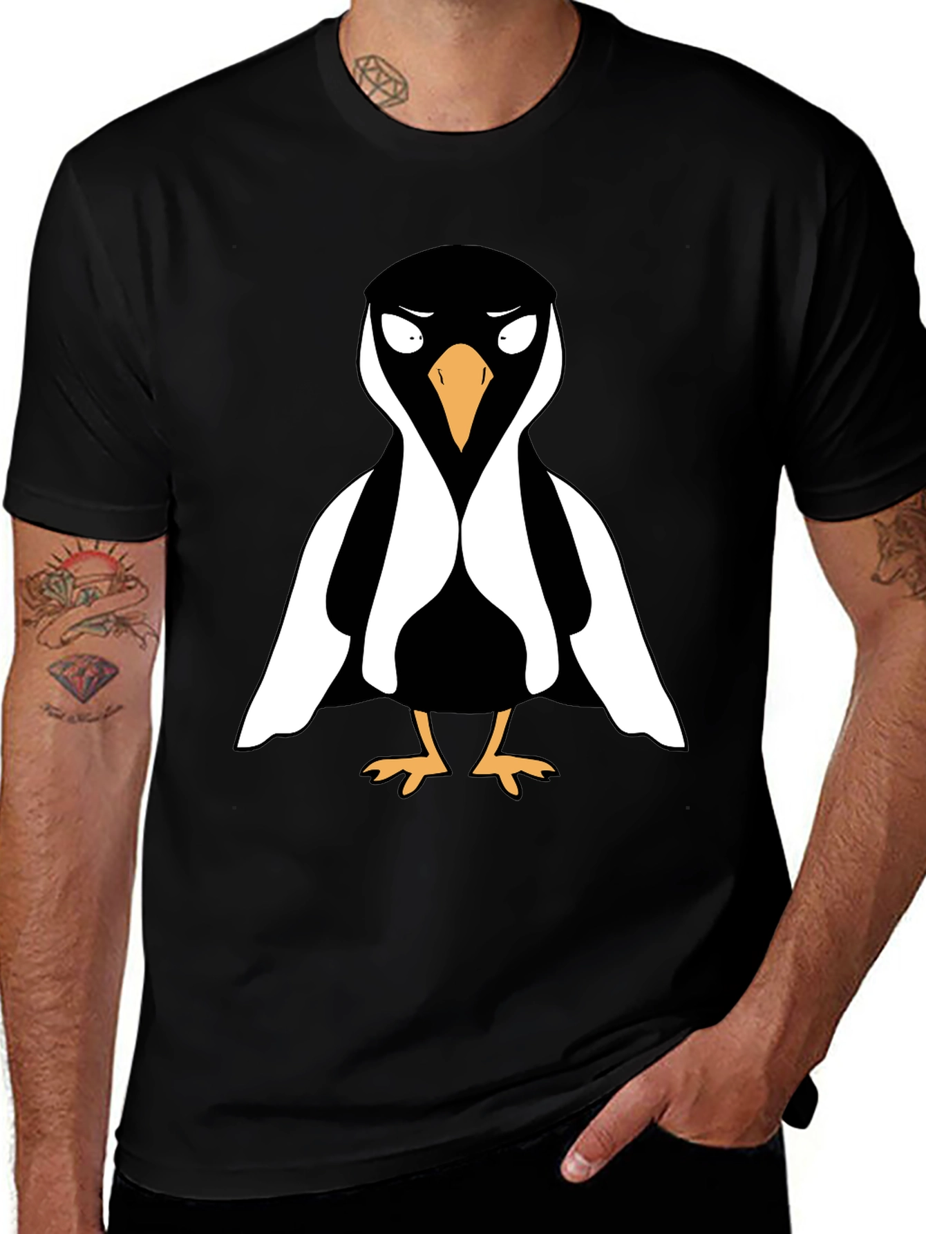 Variant 5 of Cool Penguin Graphic Tee - Black T-Shirt