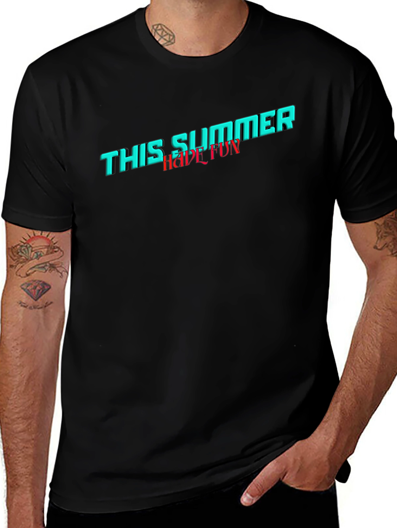 This Summer Have Fun Black Graphic T-Shirt