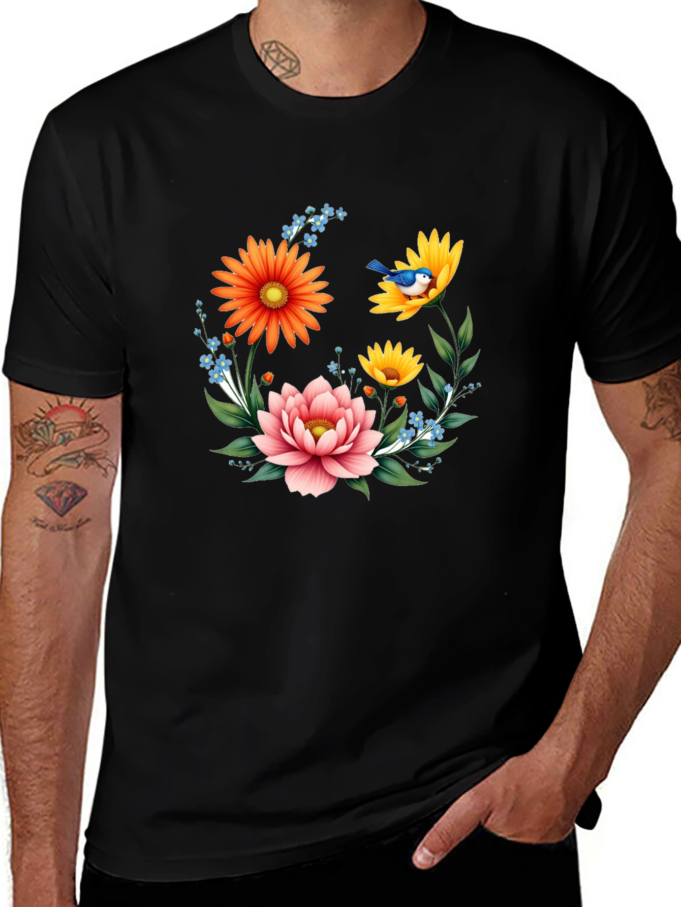 Variant 22 of Floral Bird Graphic T-Shirt