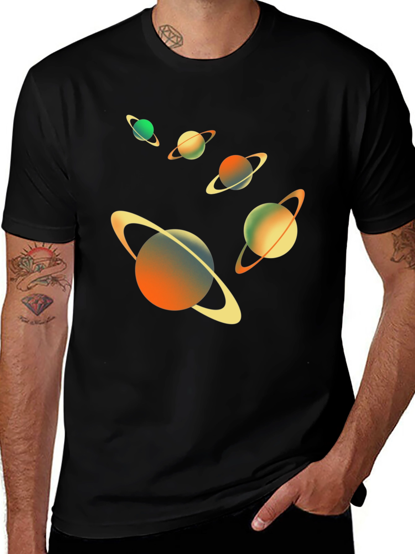 Planetary Orbit Graphic Tee - Black