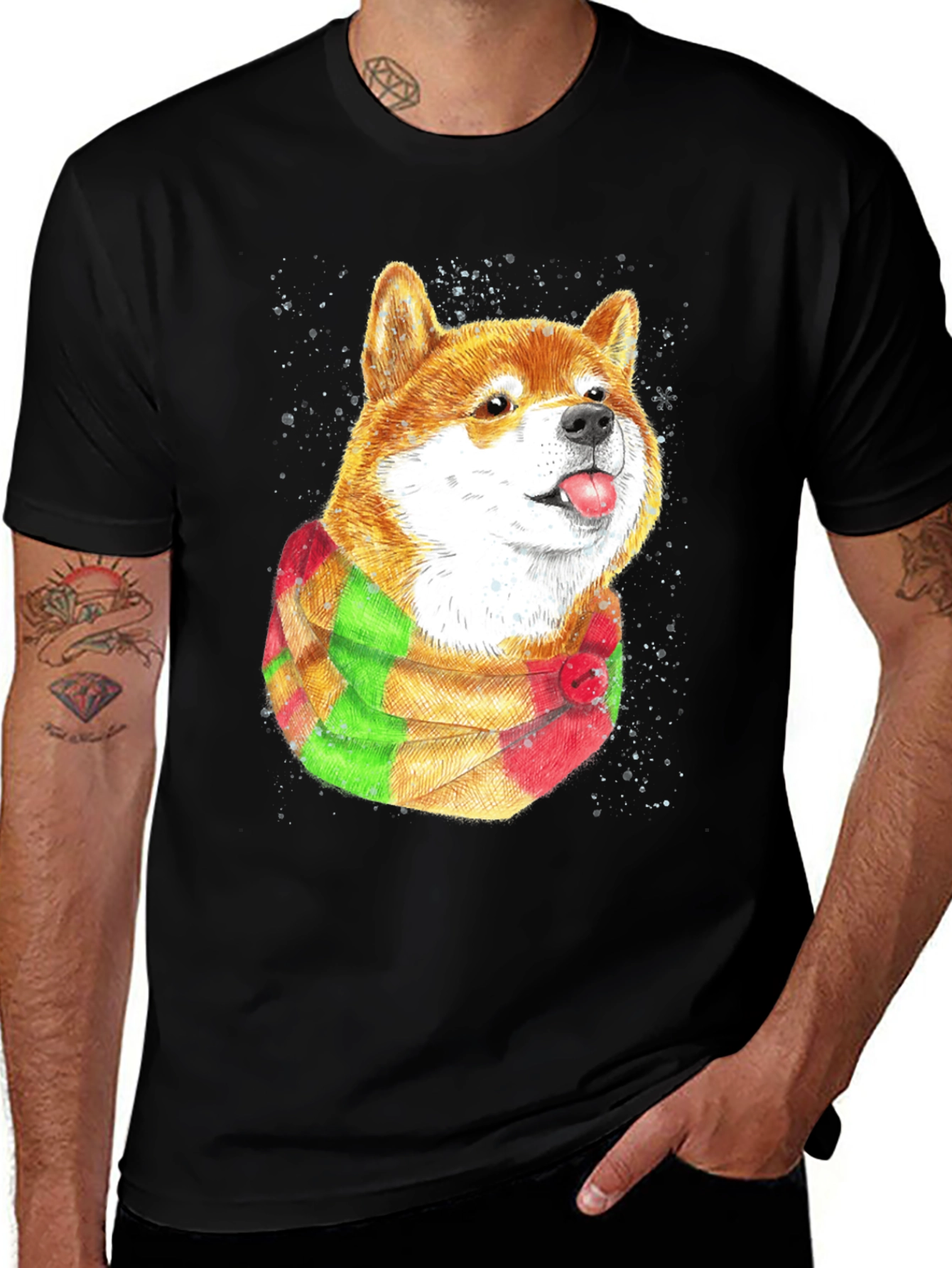 Shiba Inu T-Shirt with Scarf - Dog Lover Apparel