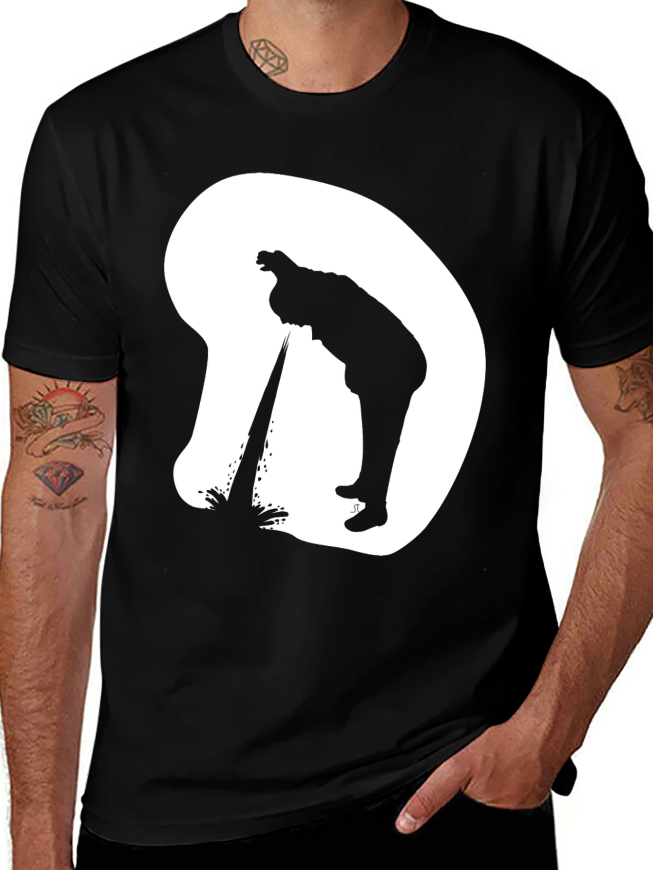 Variant 9 of Silhouette Graphic T-Shirt - Casual Novelty Tee