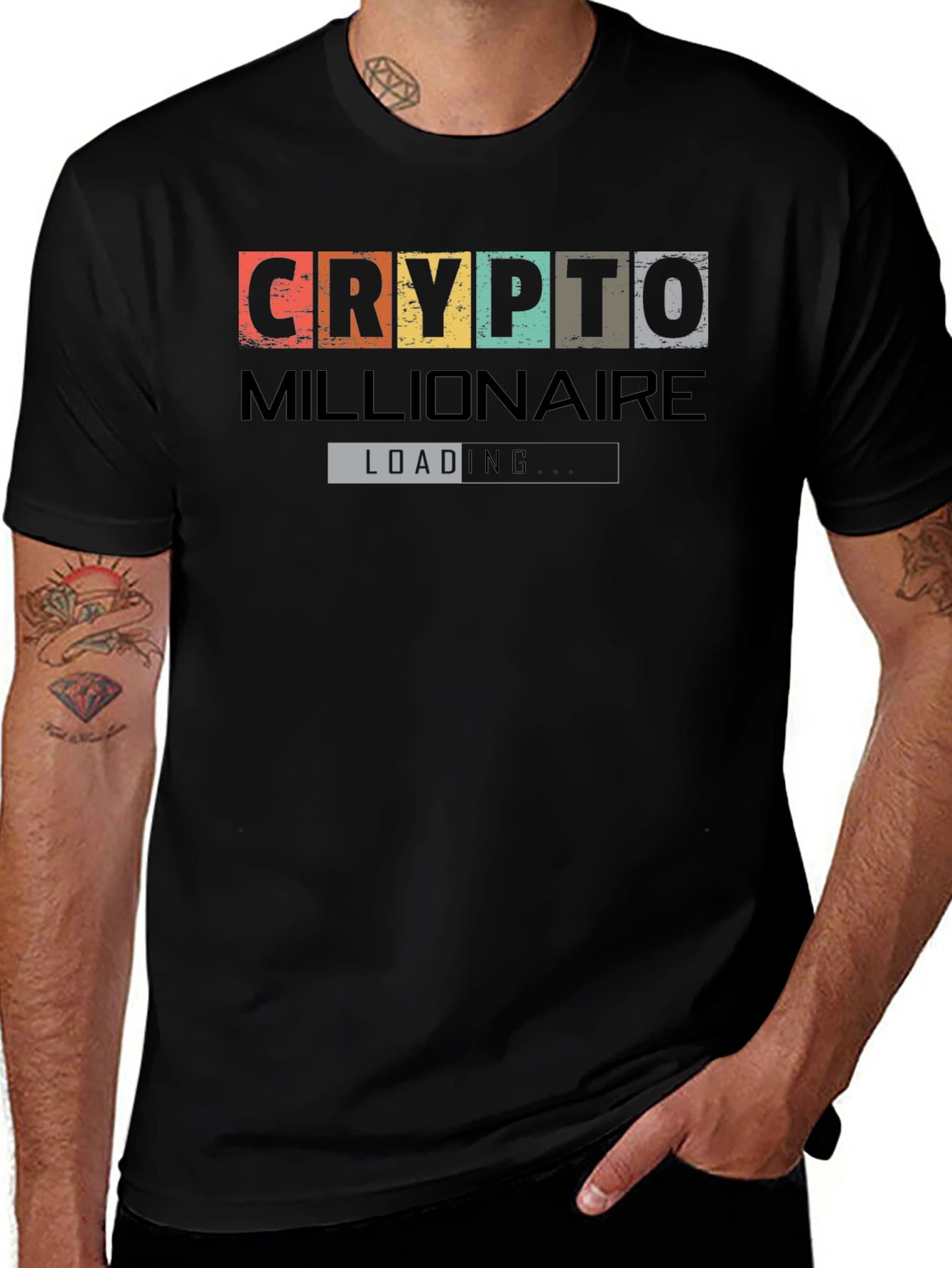 Variant 22 of Crypto Millionaire Loading T-Shirt - Black