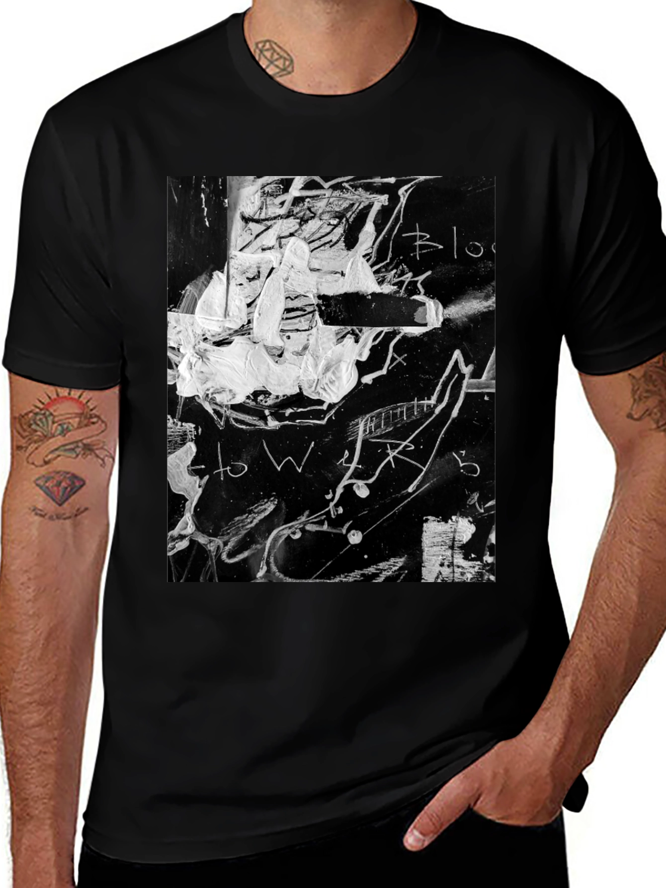 Variant 15 of Abstract Graphic Print Black T-Shirt