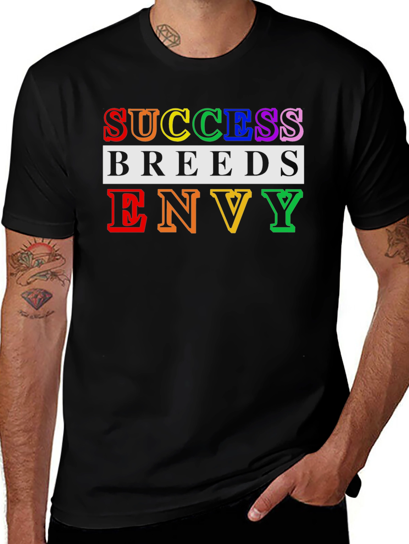 Variant 9 of Success Breeds Envy Graphic Tee - Men's Black T-Shirt