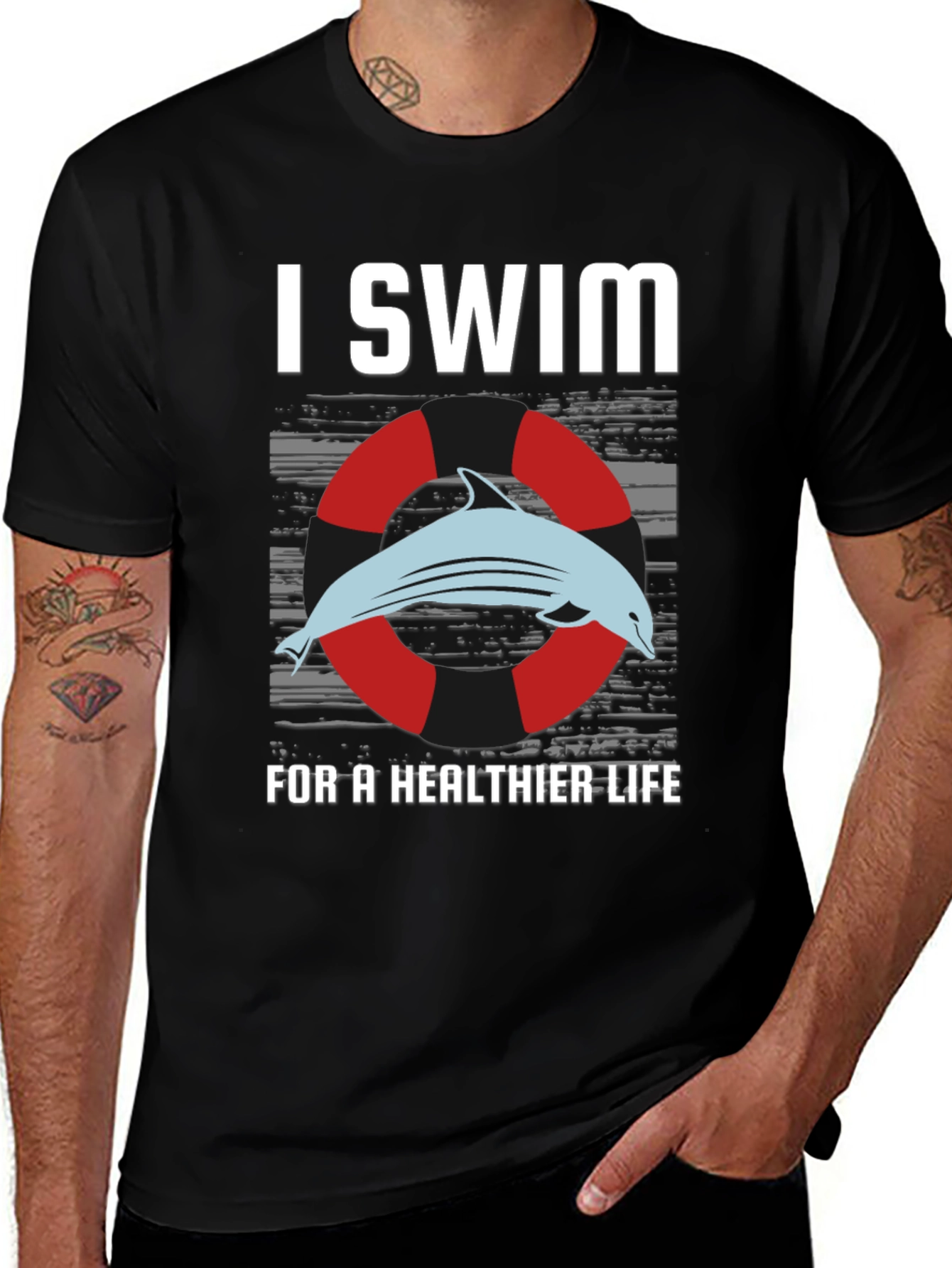 Variant 17 of I Swim For A Healthier Life T-Shirt