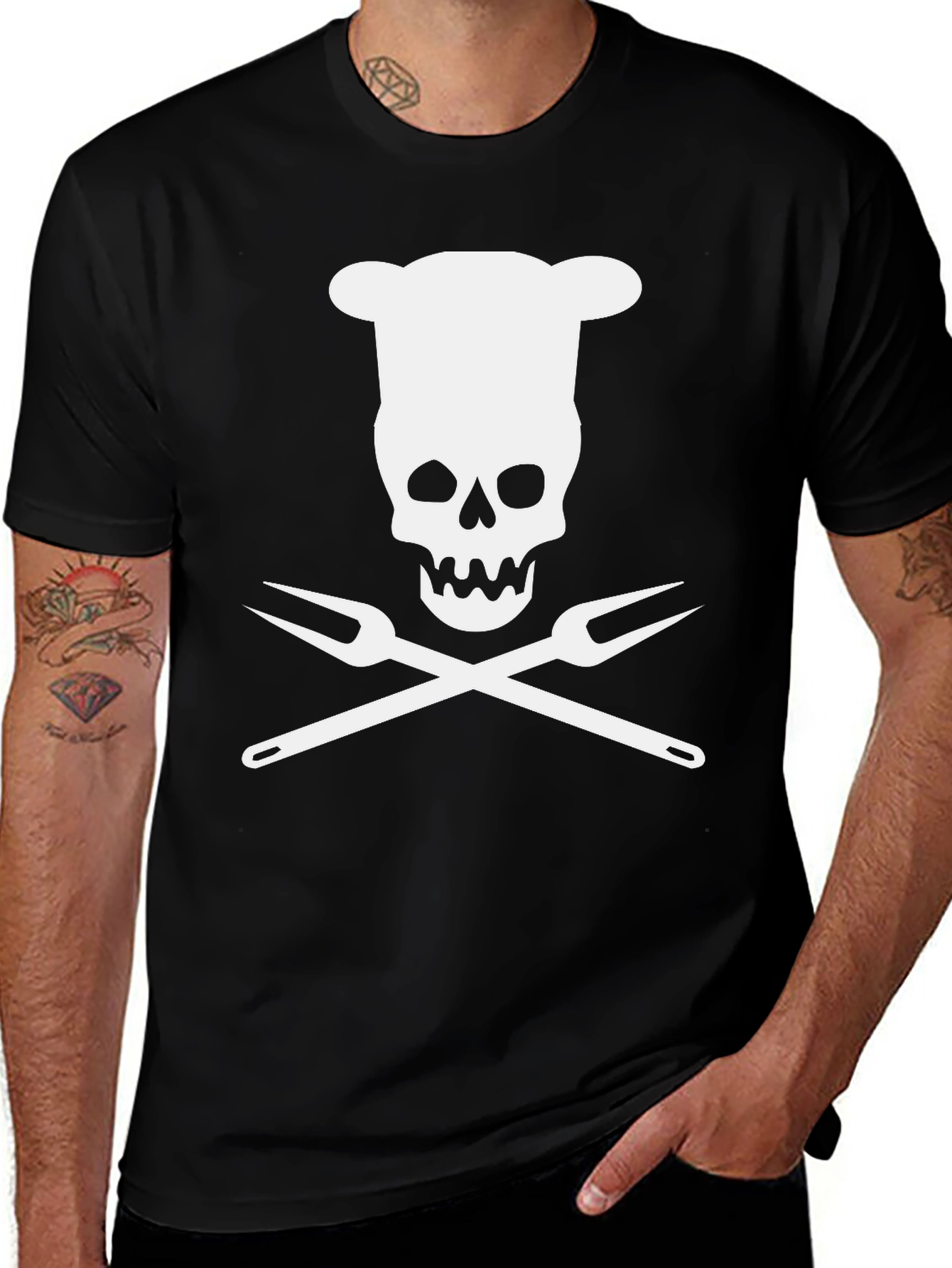 Chef Skull T-Shirt - Culinary Pirate Design
