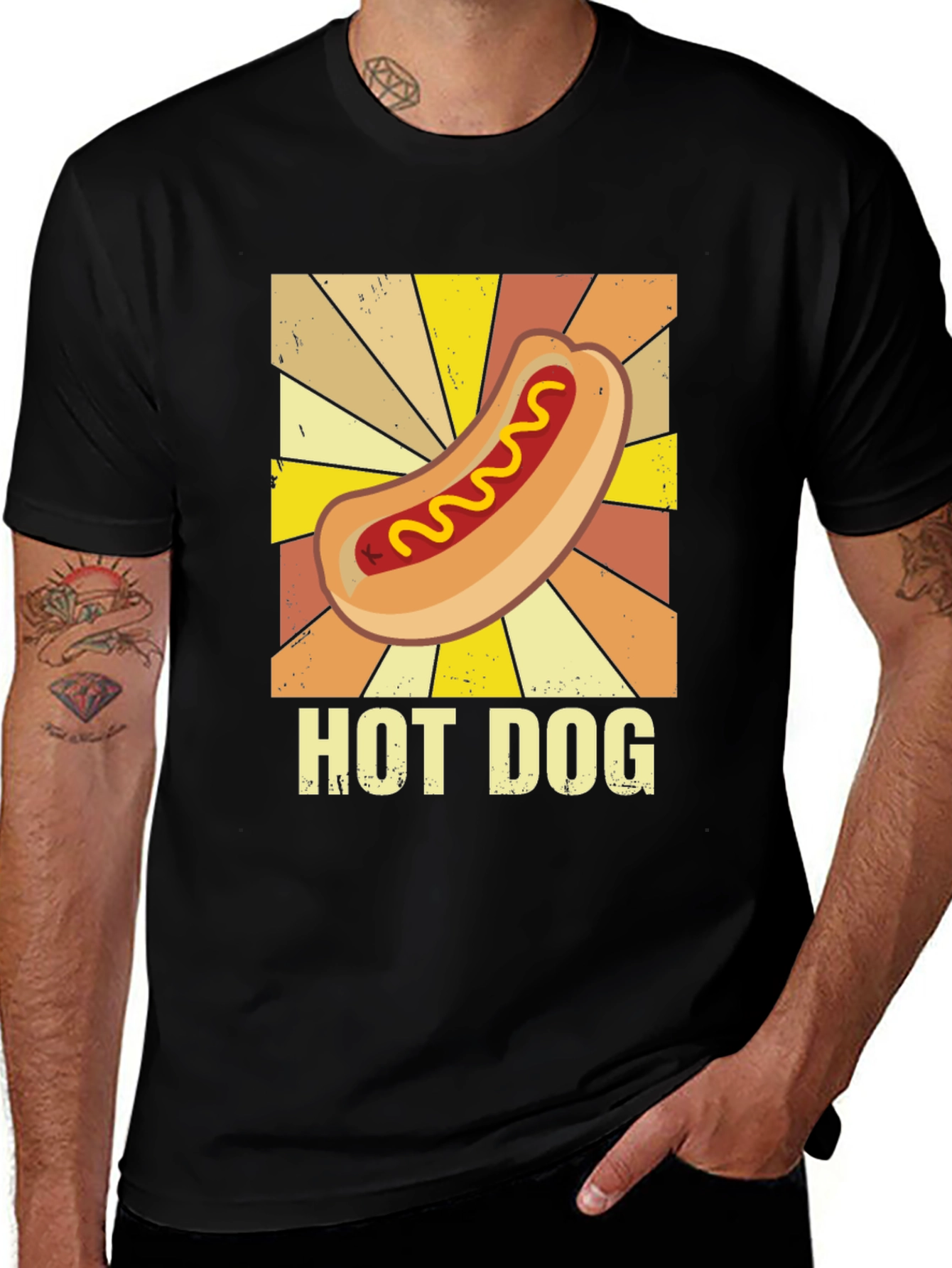 Variant 17 of Retro Hot Dog Graphic Tee - Unisex