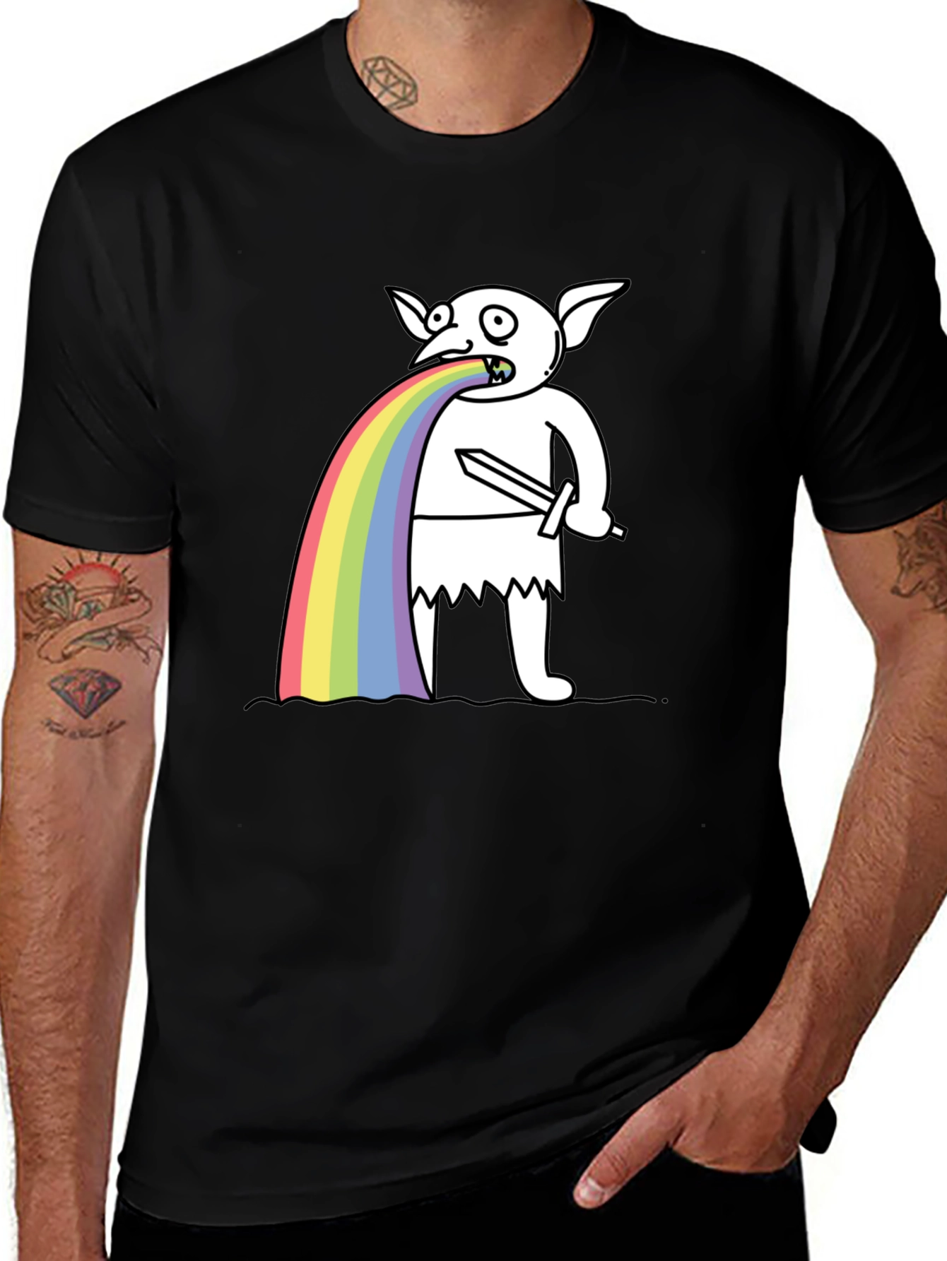 Variant 12 of Rainbow Vomiting Goblin T-Shirt