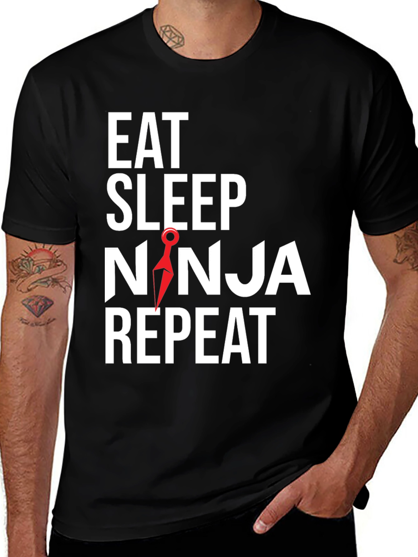 Variant 6 of Eat Sleep Ninja Repeat Graphic T-Shirt