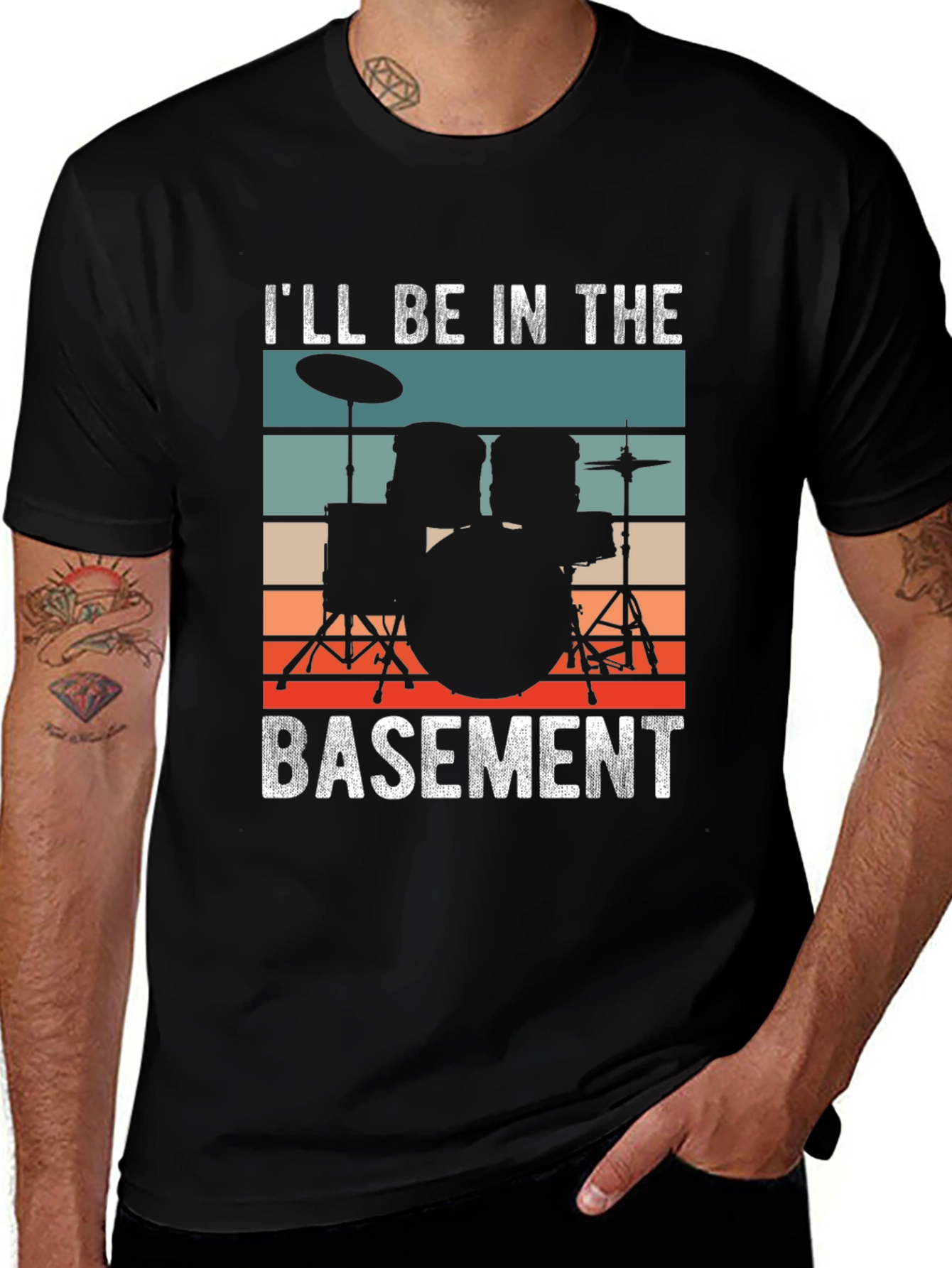 Variant 25 of I'll Be In The Basement Drummer T-Shirt