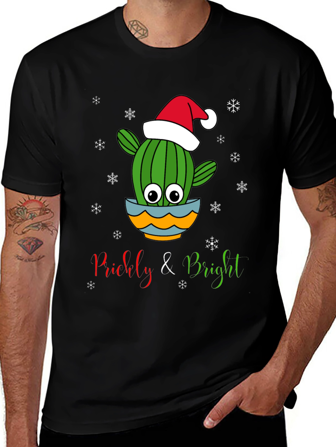 Prickly & Bright Christmas Cactus Graphic Tee