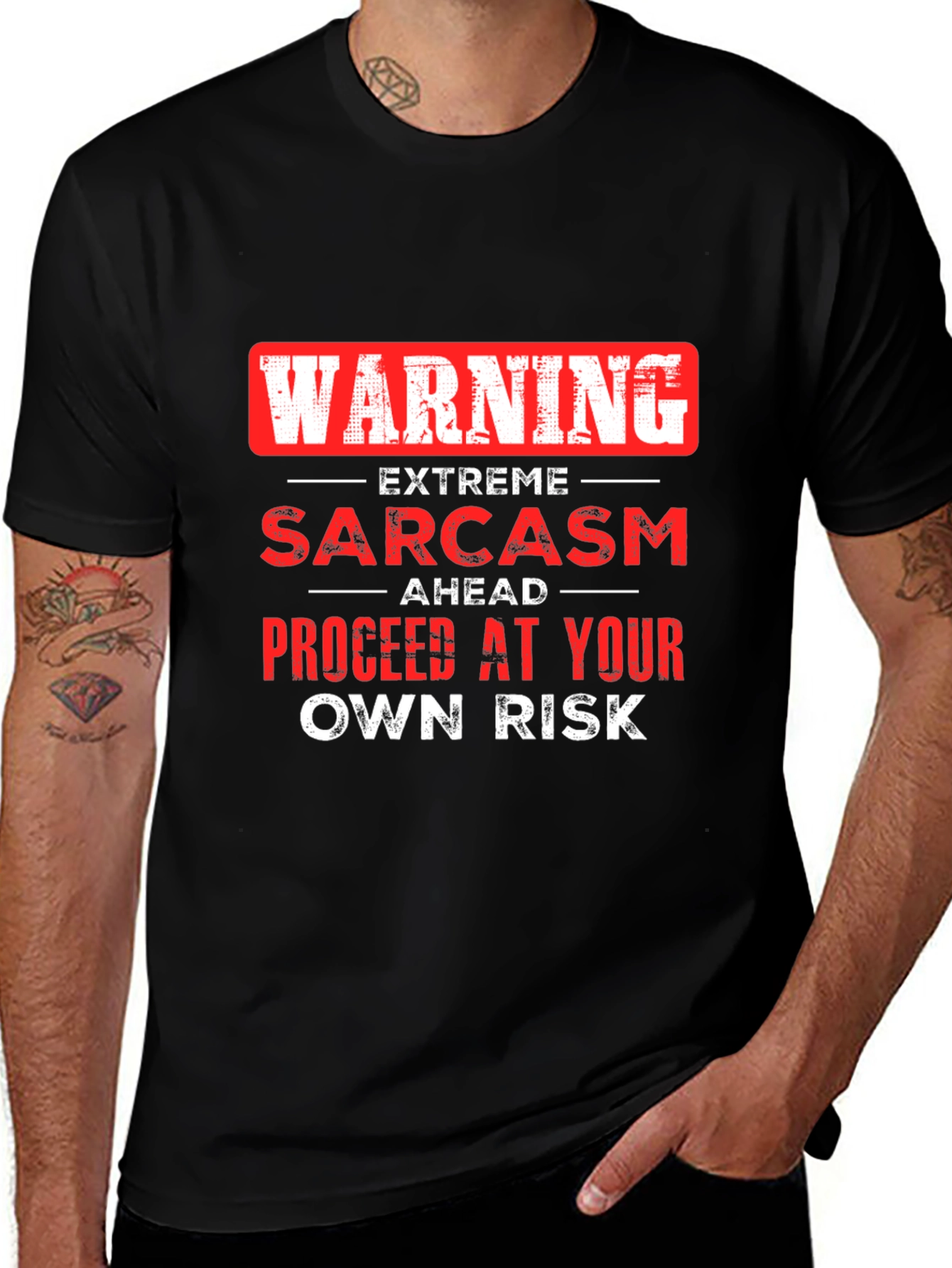 Variant 6 of Warning Extreme Sarcasm T-Shirt Funny Graphic Tee