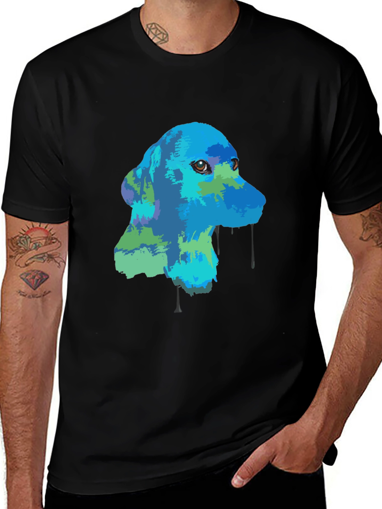 Variant 23 of Dog Graphic T-Shirt - Artistic Design, Men's Casual Wear