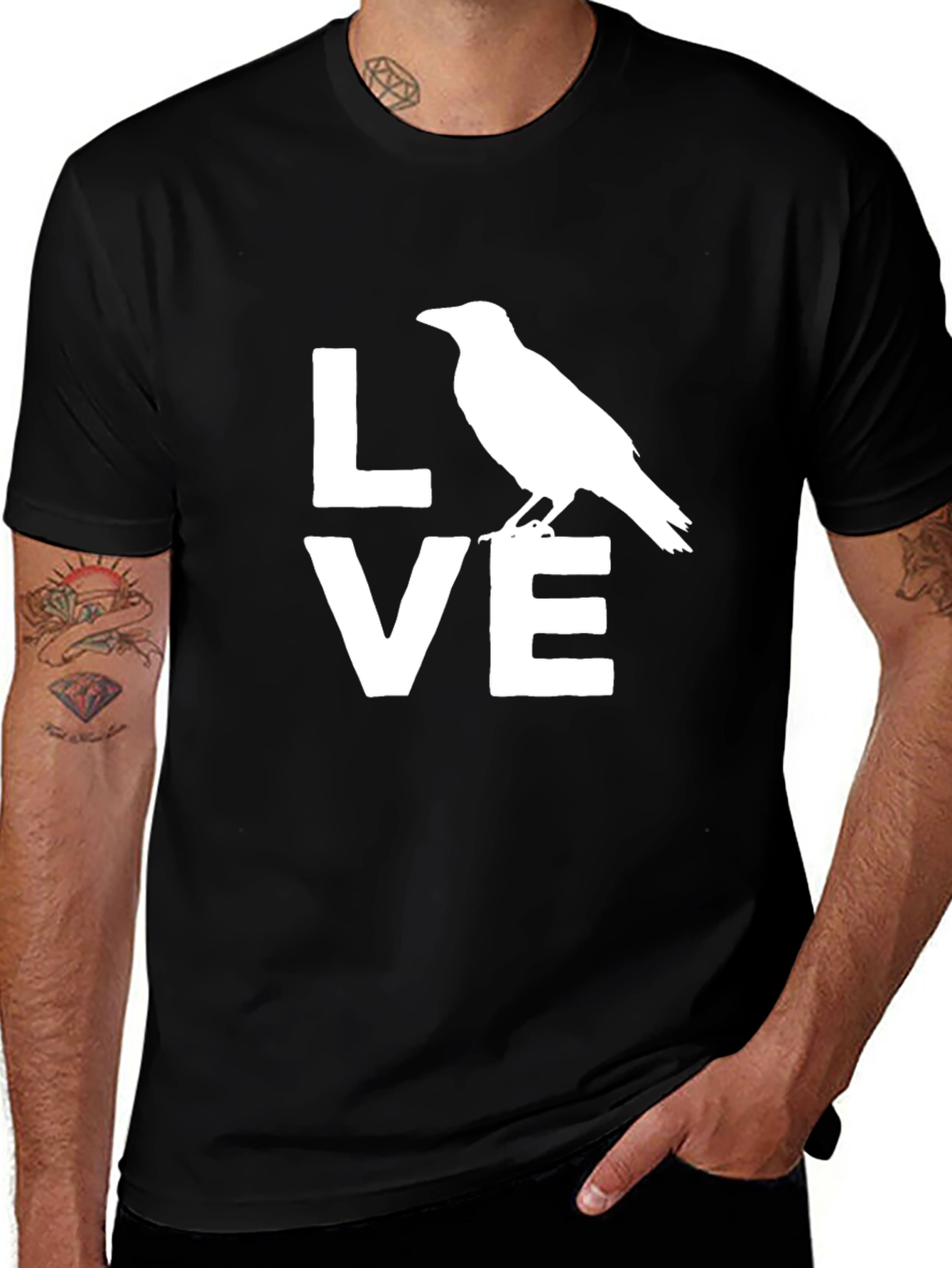 Variant 24 of Raven Love Graphic T-Shirt - Unisex Crow Tee