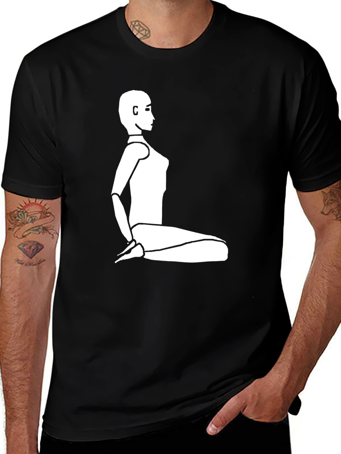 Variant 17 of Yoga Pose Graphic Black T-Shirt