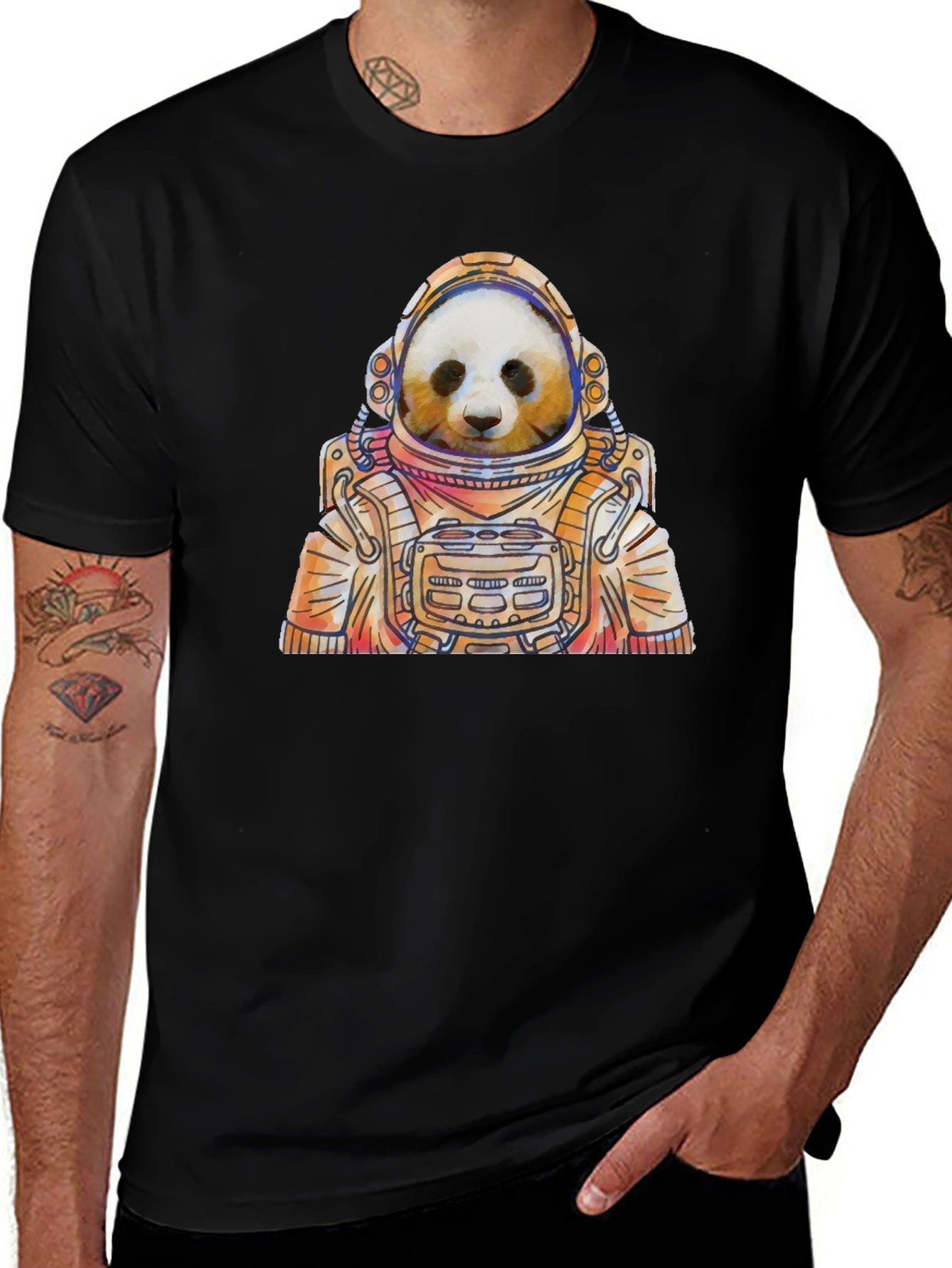 Variant 19 of Astronaut Panda Graphic T-Shirt - Unique Space Design