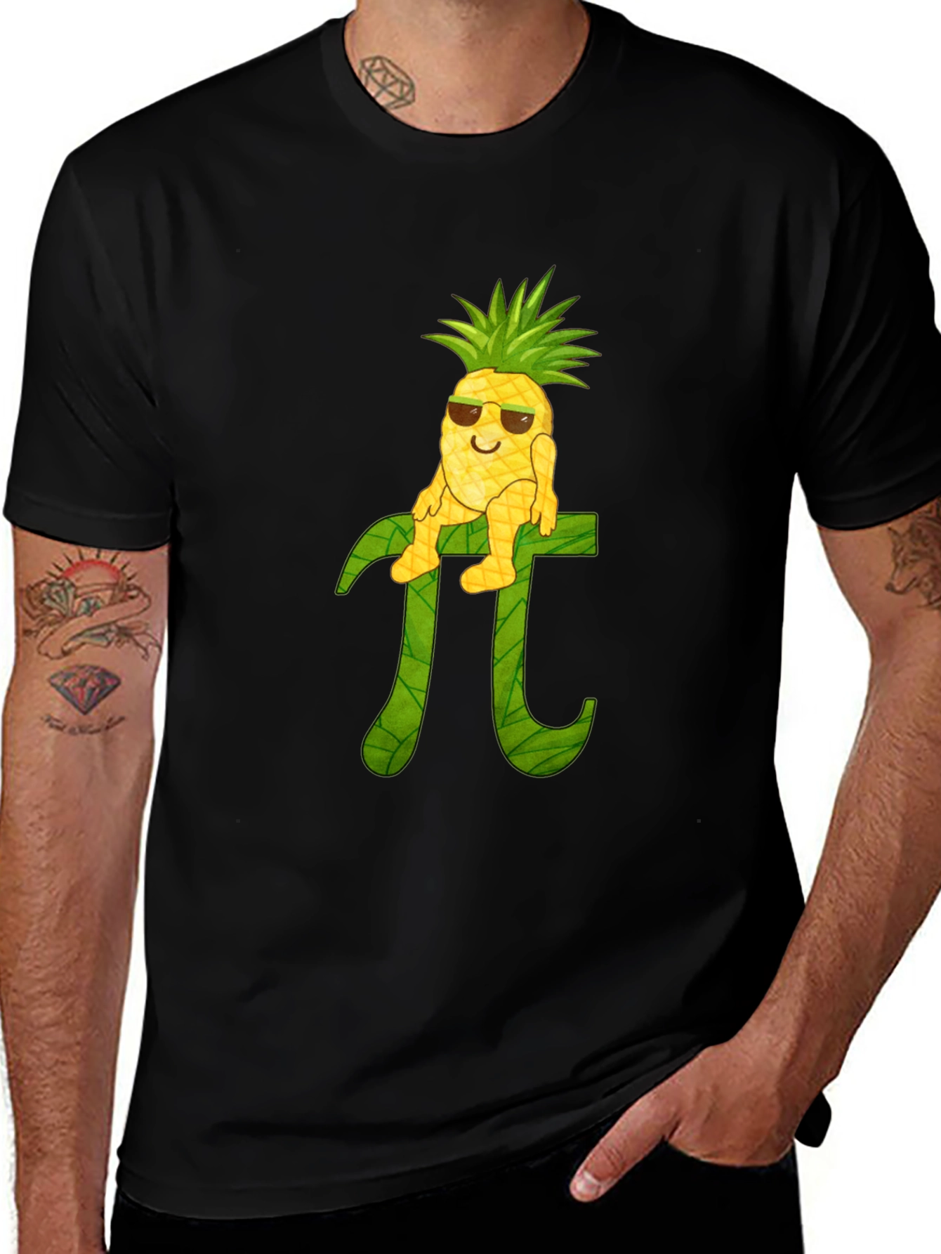 Variant 30 of Cool Pineapple Pi T-Shirt - Black