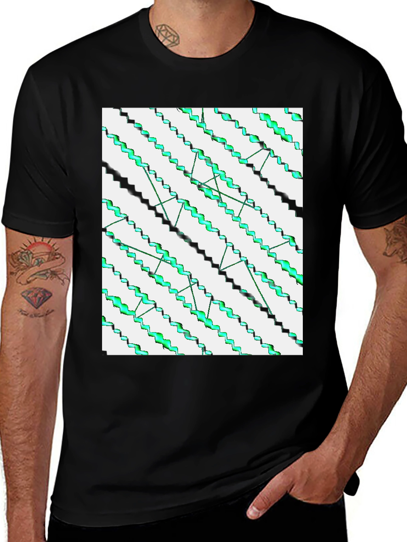 Variant 25 of Abstract Pattern Graphic Tee - Modern Casual Style