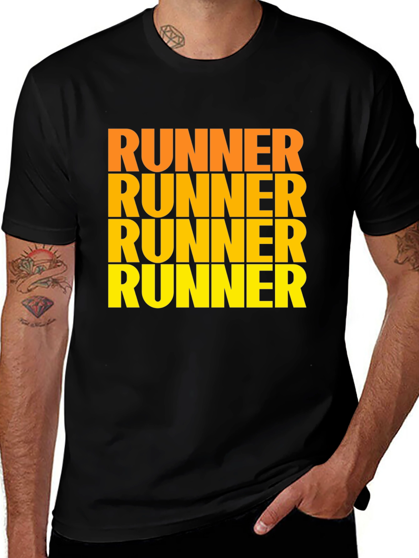 Runner Text Graphic Black T-Shirt