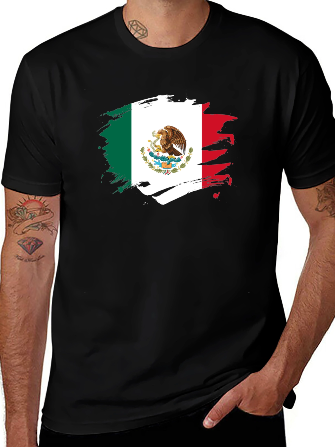 Mexico Flag T-Shirt - Black, Graphic Tee