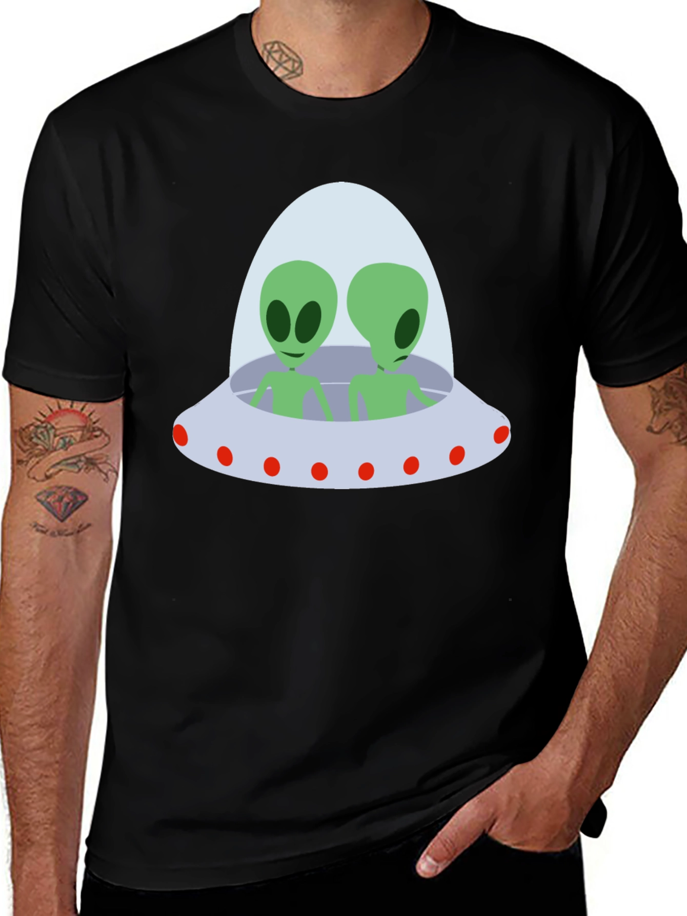 Variant 18 of Alien UFO Graphic T-Shirt - Black