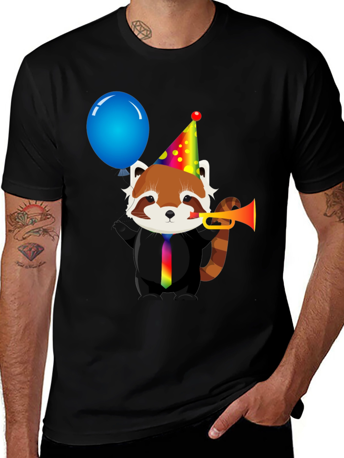 Variant 9 of Party Red Panda T-Shirt - Fun & Unique Design