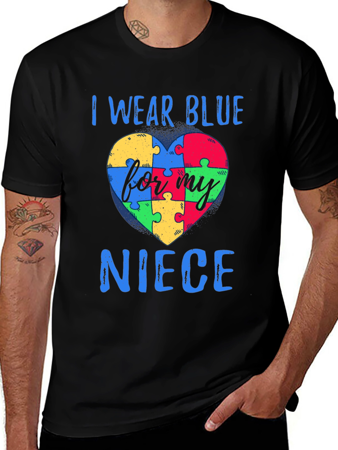 Variant 25 of Autism Awareness T-Shirt: I Wear Blue For My Niece