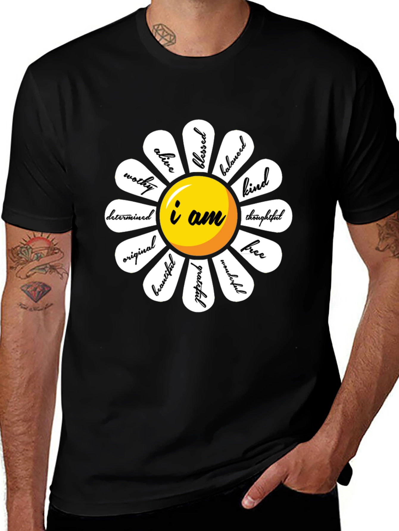 Variant 3 of I Am Daisy Graphic Tee - Positive Affirmation Shirt