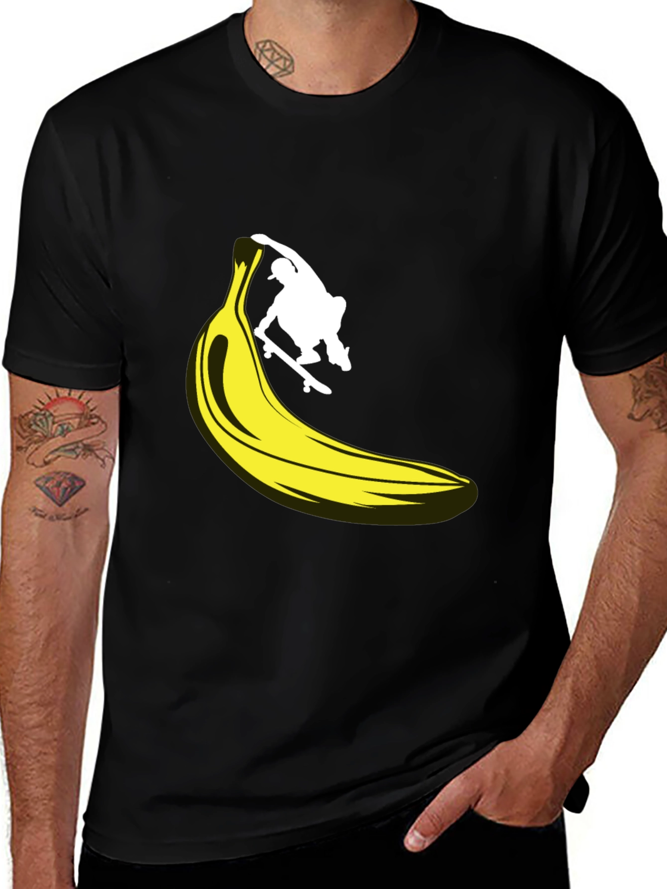 Banana Skateboarder Graphic T-Shirt