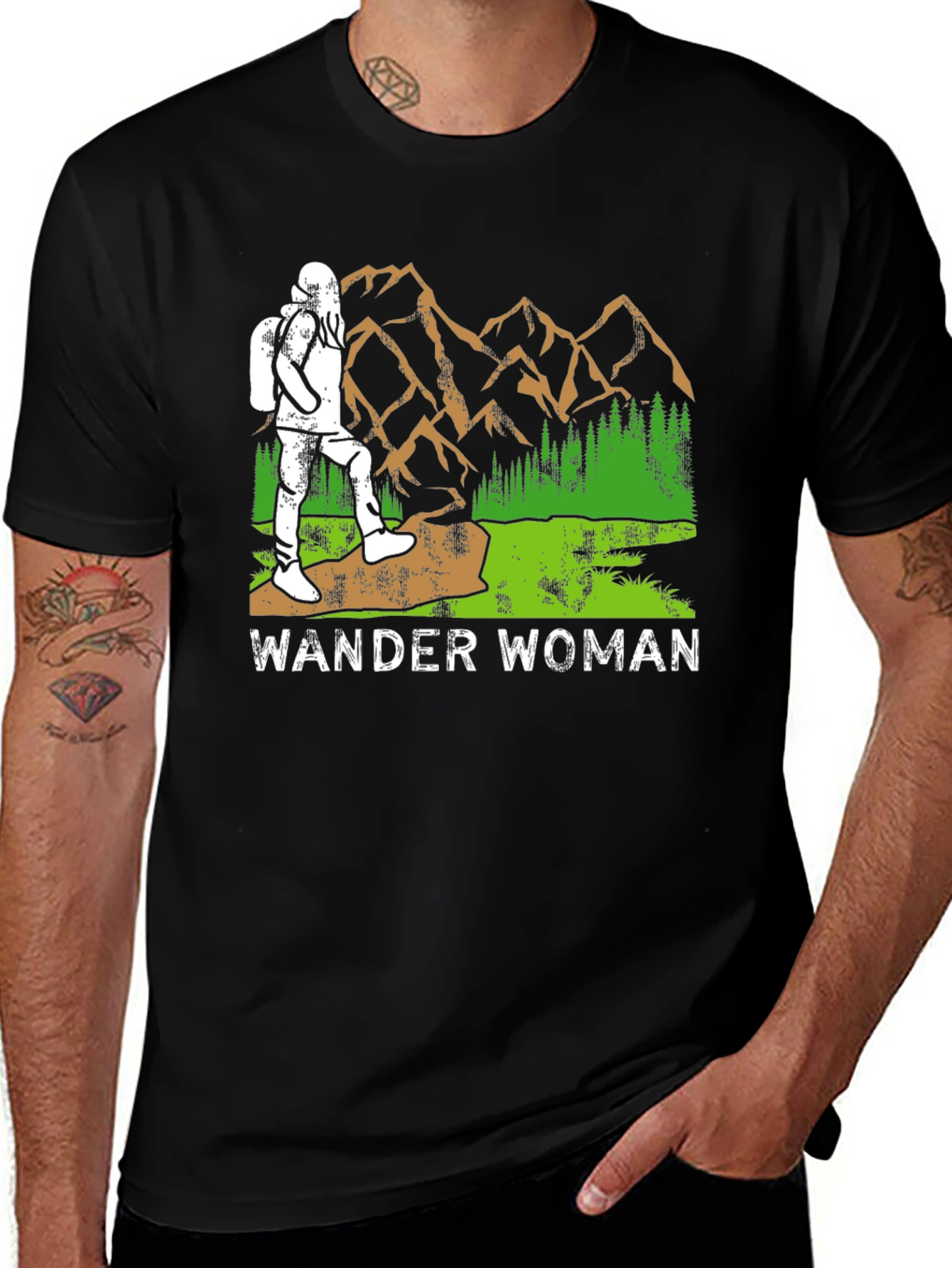 Variant 14 of Wander Woman Hiking T-Shirt - Nature Adventure Tee