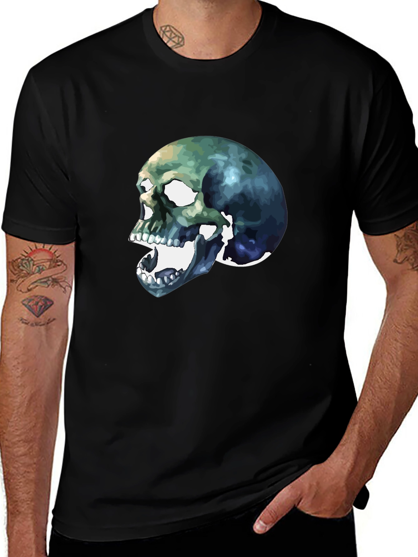 Variant 17 of Skull Graphic Print Men's Tee