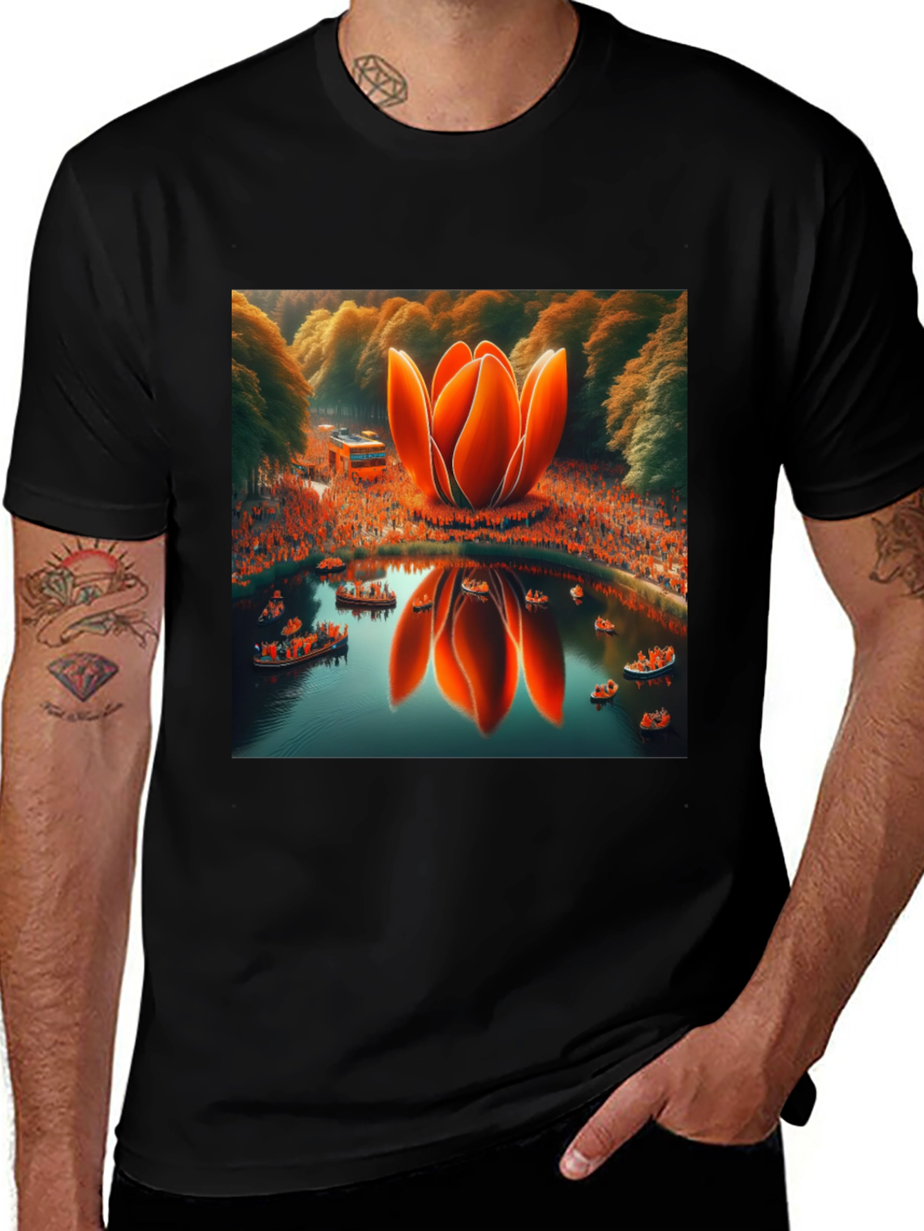Variant 10 of Lotus Pond T-Shirt - Unique Graphic Tee