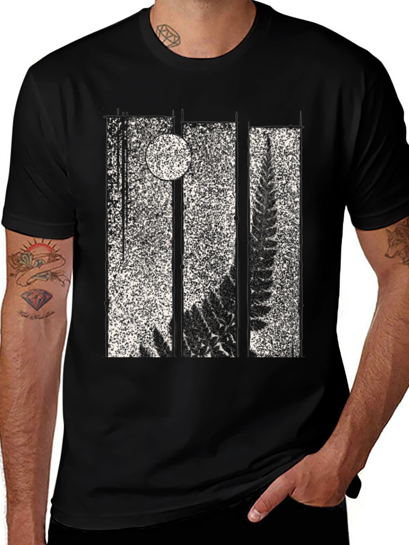 Variant 7 of Fern & Moon Graphic Tee - Black