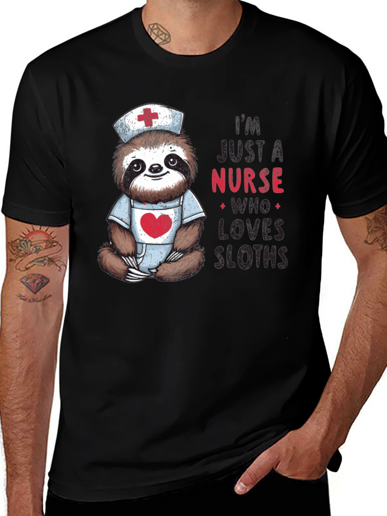 Variant 8 of Sloth Nurse T-Shirt: Cute & Funny Sloth Lover Tee