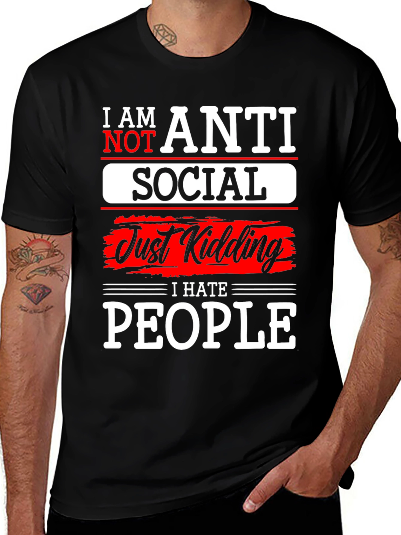 Variant 29 of Anti Social T-Shirt - I Hate People Humor Graphic Tee