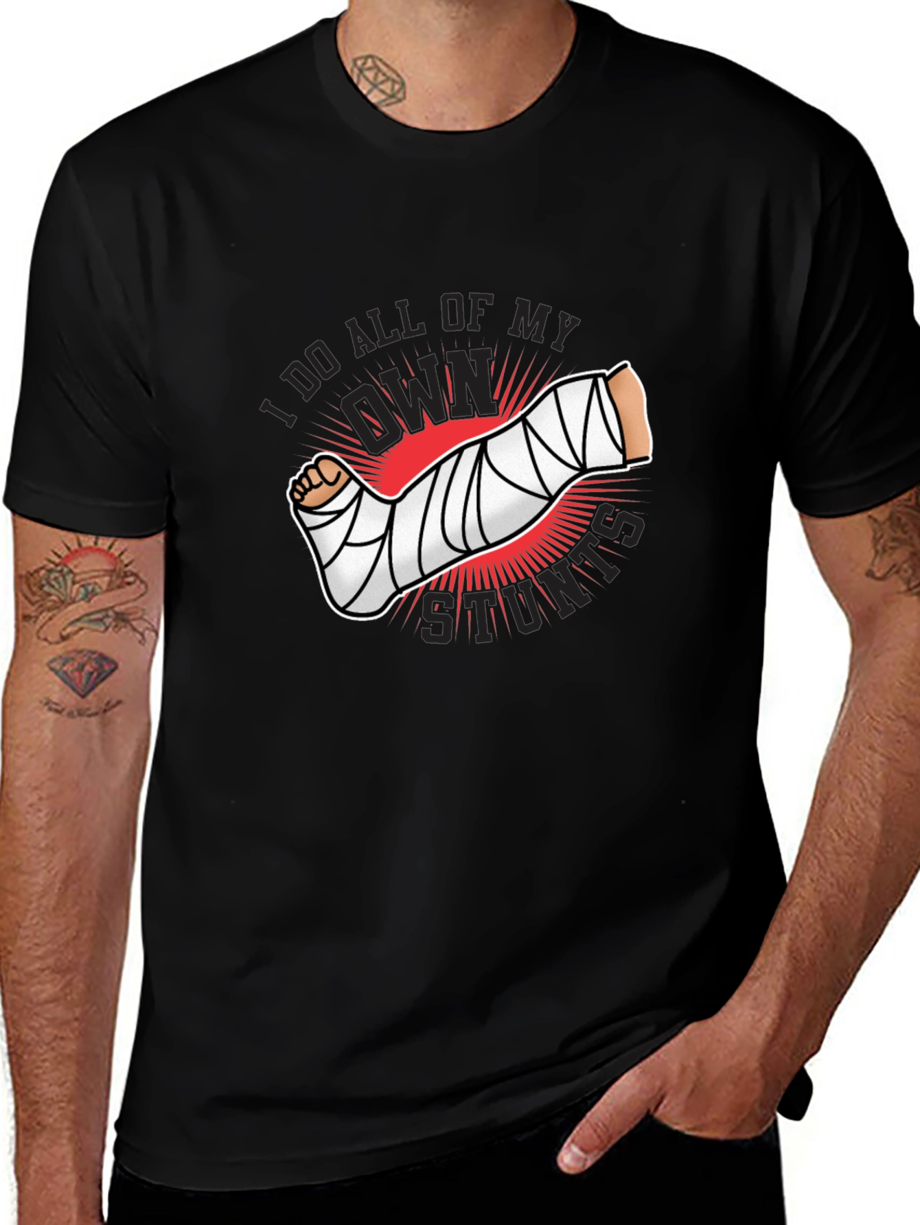 Variant 14 of Stuntman T-Shirt - Broken Arm Graphic Novelty Tee