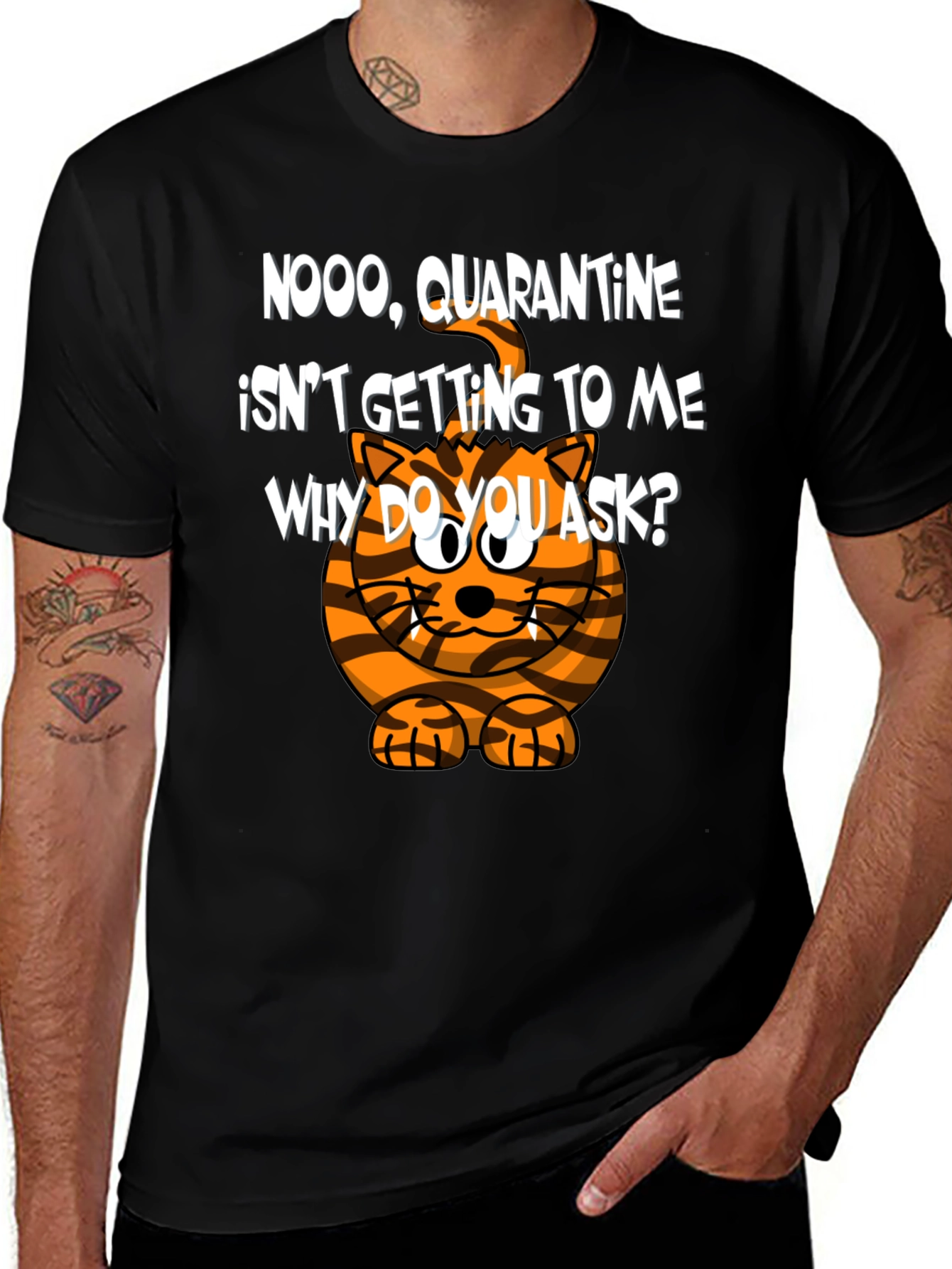 Variant 5 of Quarantine Cat T-Shirt - Funny Graphic Tee