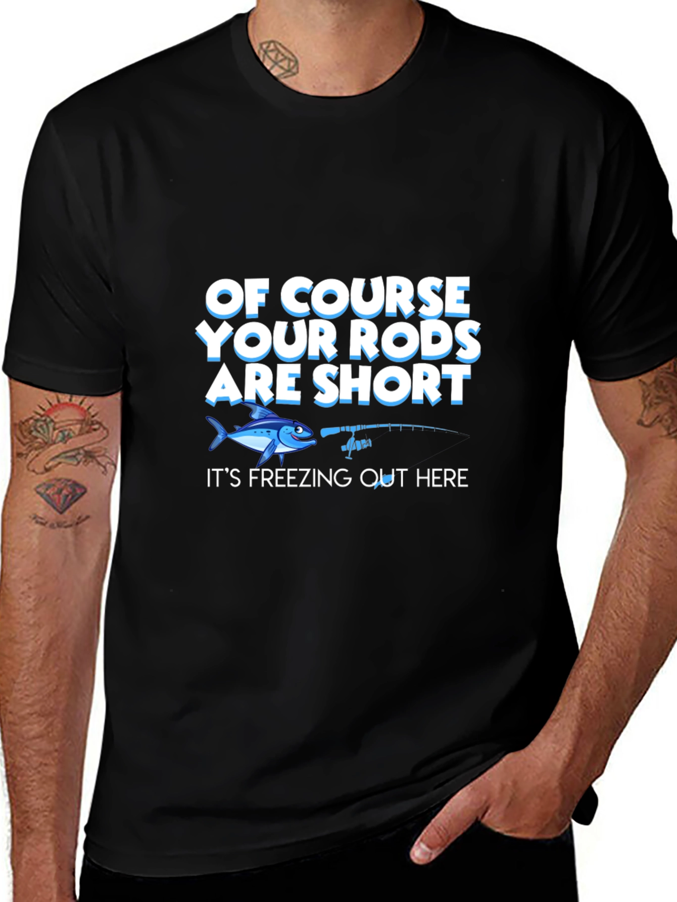 Variant 20 of Funny Fishing T-Shirt - Short Rods