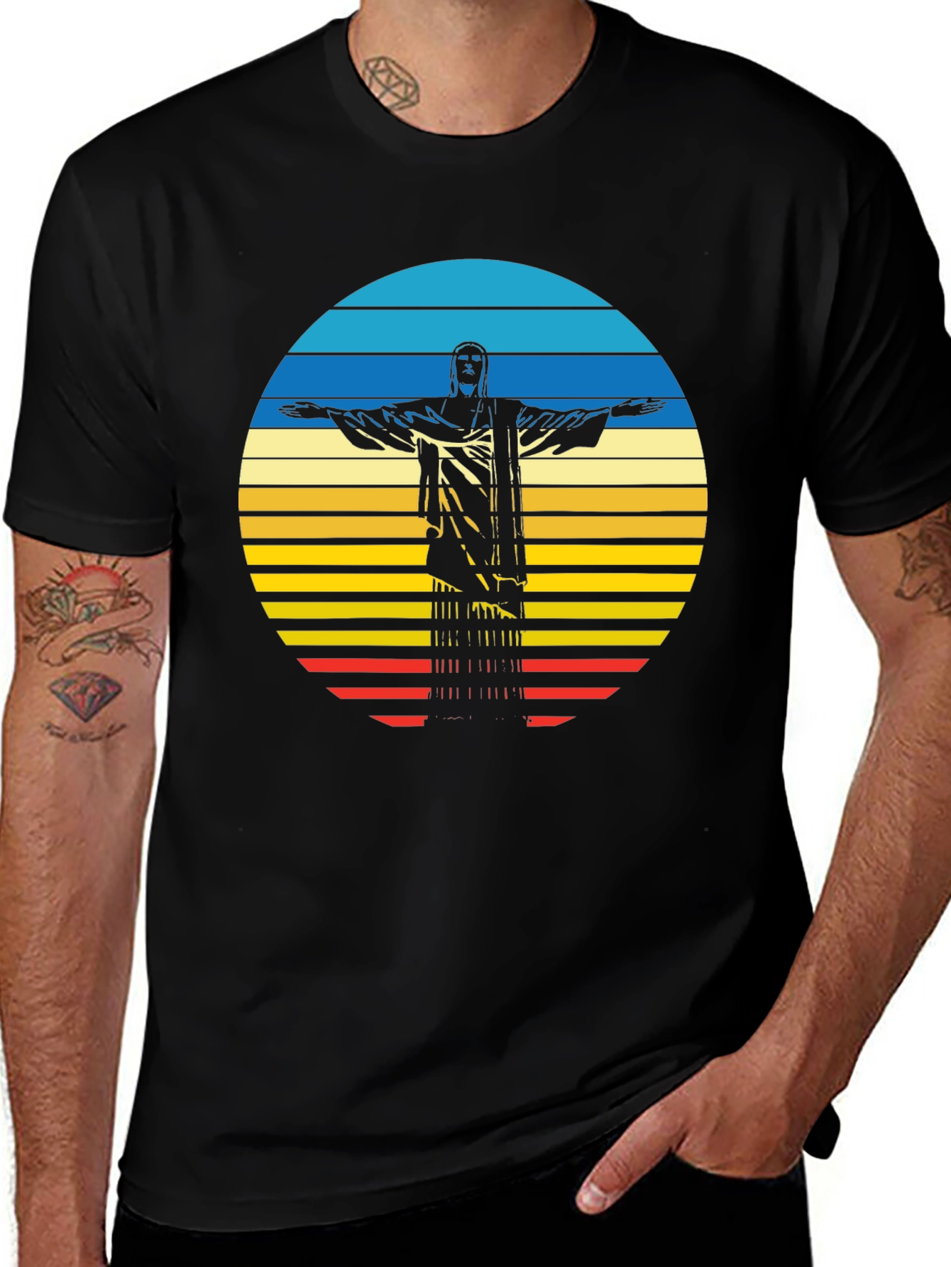 Retro Rio T-Shirt - Christ the Redeemer Graphic Tee