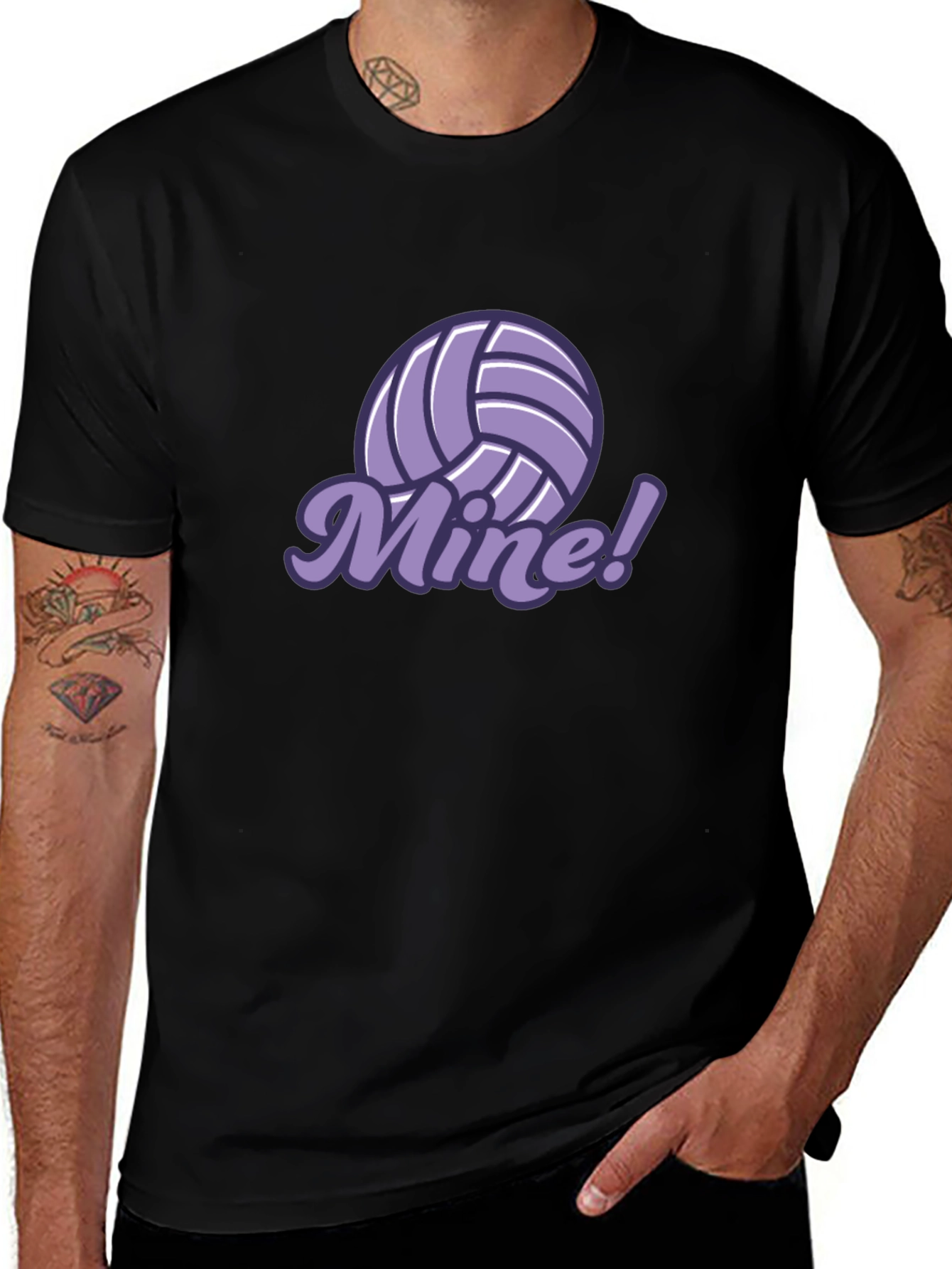 Black Volleyball Mine! Graphic T-Shirt main image