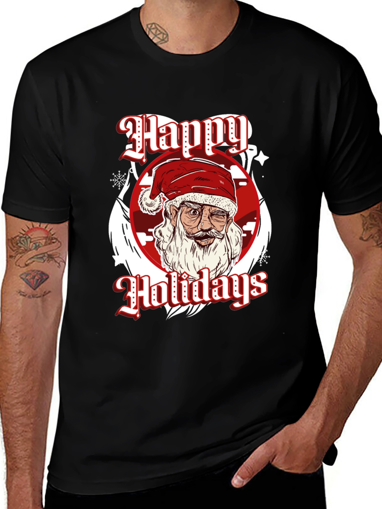 Happy Holidays Santa Graphic T-Shirt